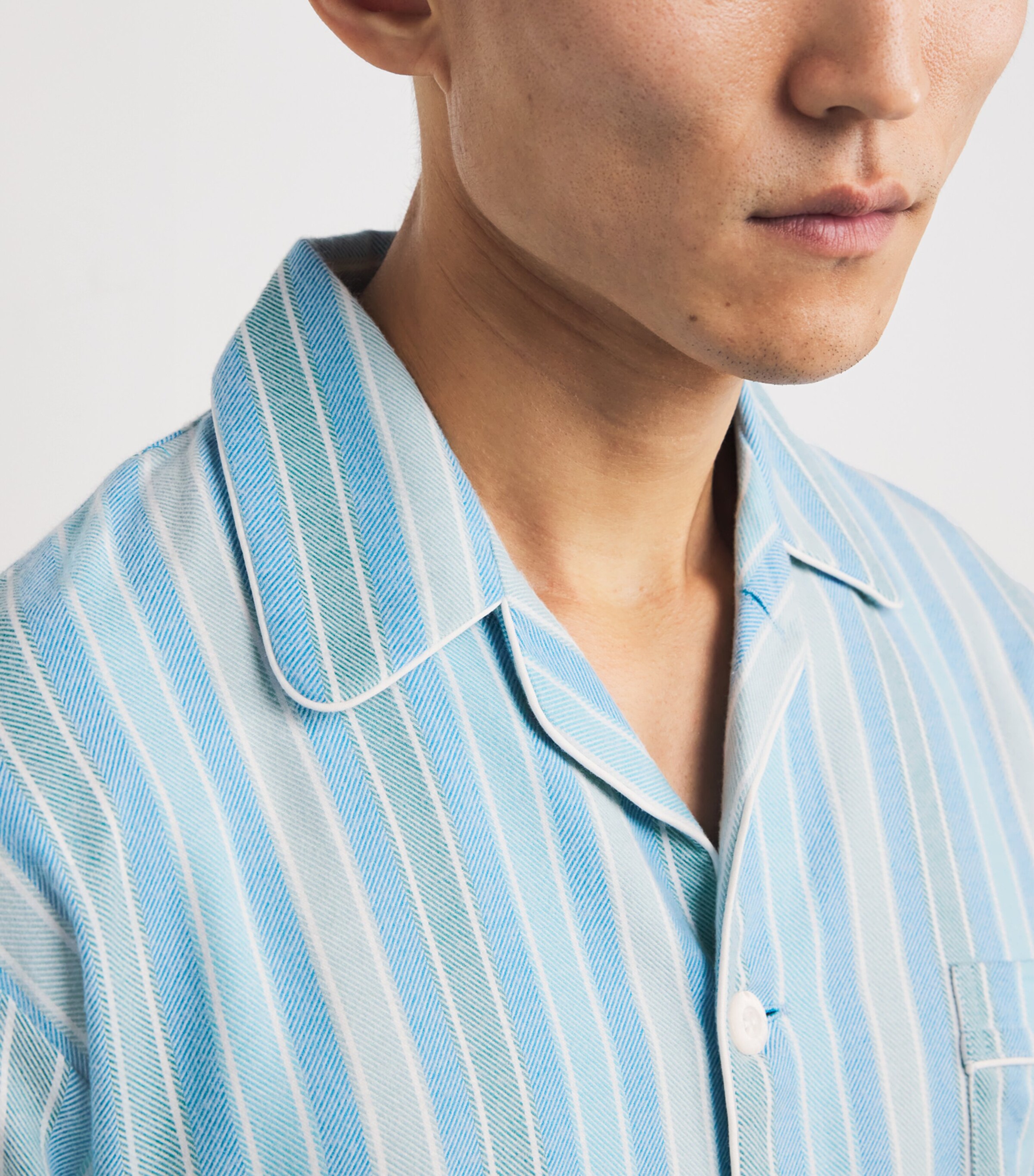 Derek Rose Mens Cotton Kelburn Pyjama Set Blue Image 4