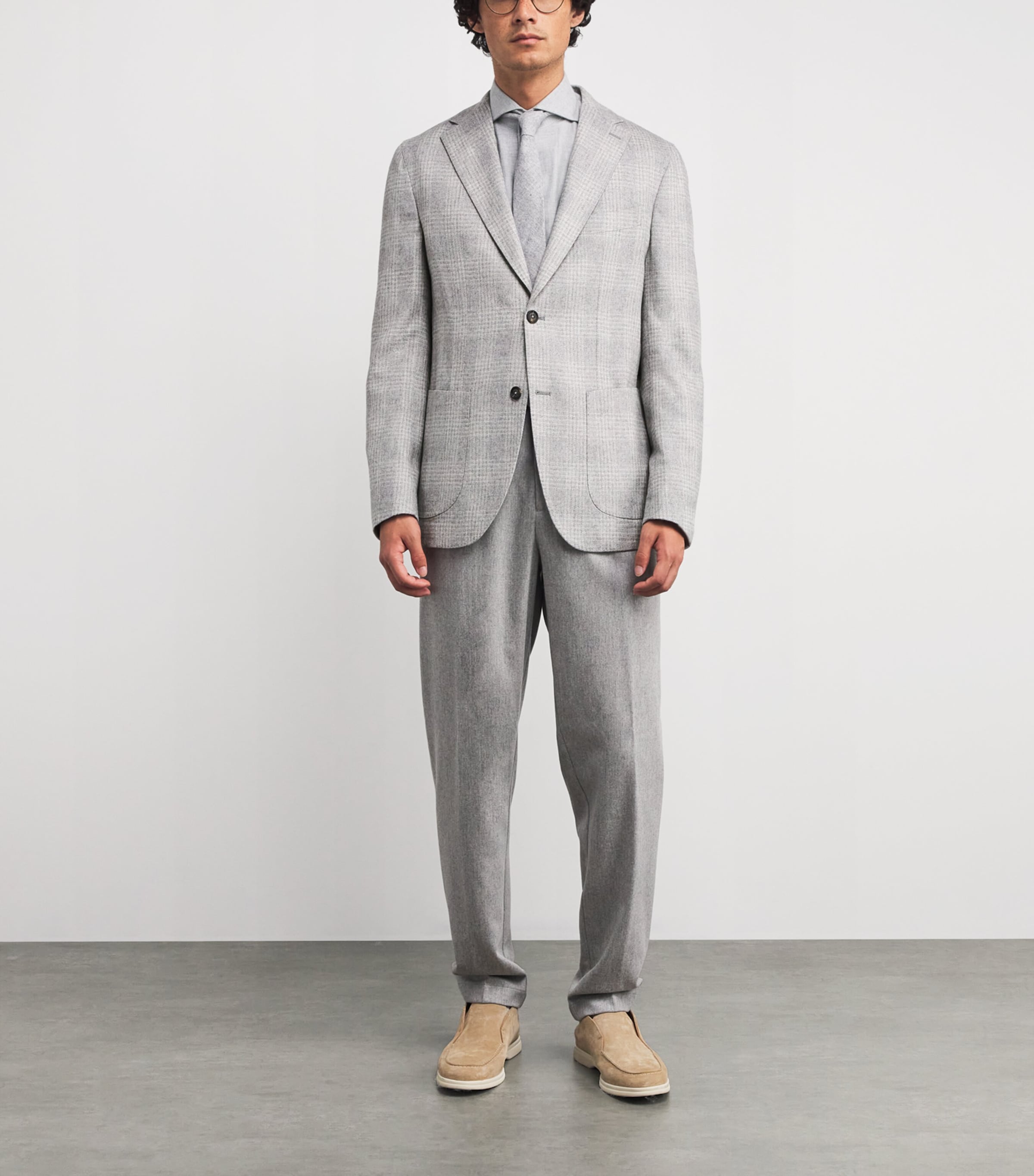 Single-Breasted Check Blazer GRIGIO CHIARO MELANG Image 2
