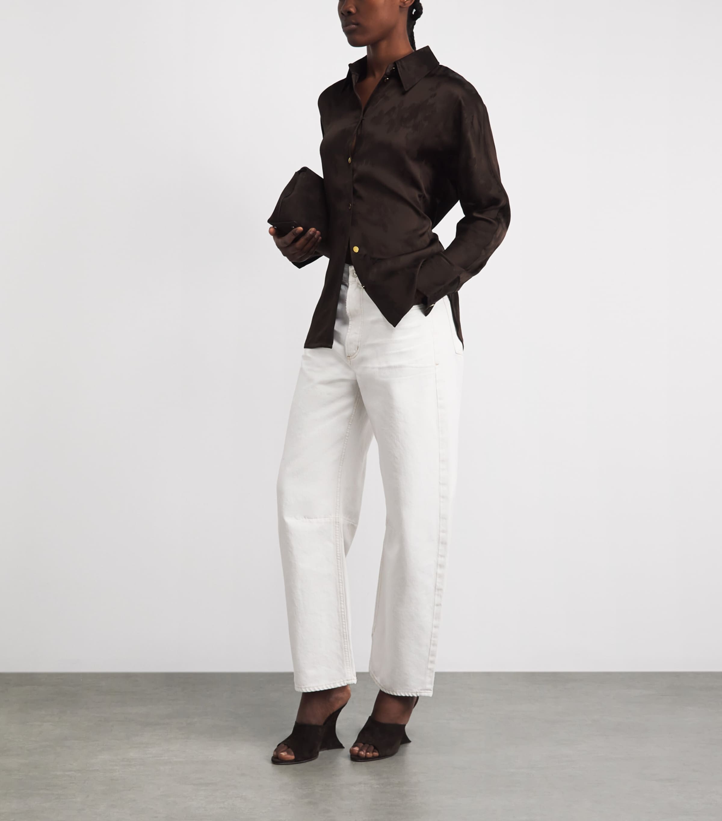 Citizens of Humanity Womens Miro Barrel-Leg Relaxed Jeans Soft White Image 2