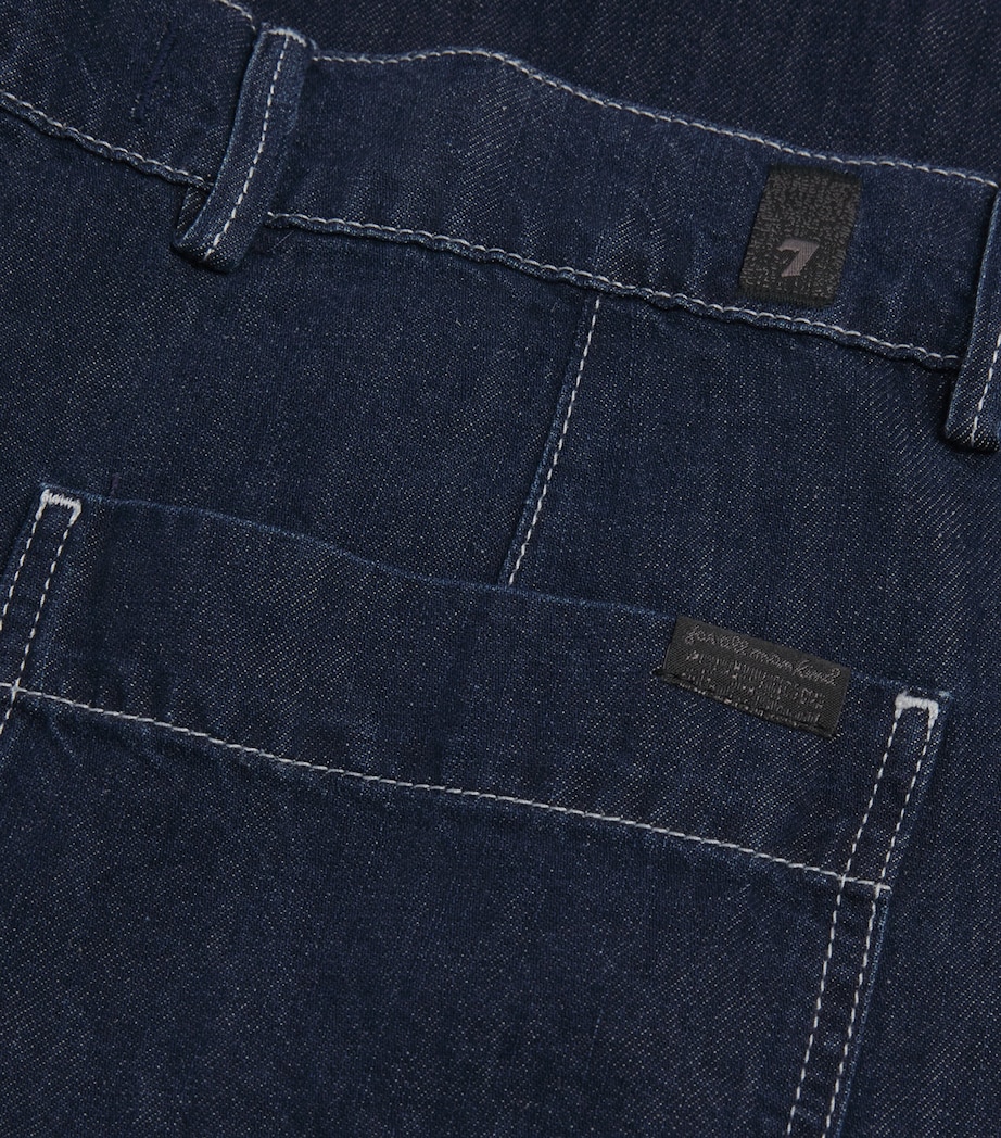 7 For All Mankind Mens Wide-Leg Denim Chinos Nocturnal Image 6