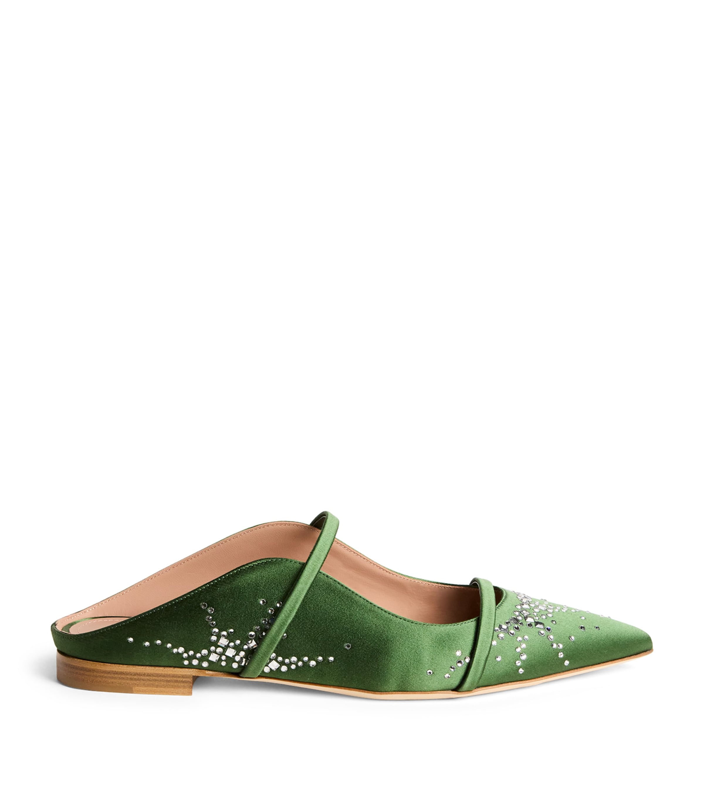 Crystal-Embellished Maureen Mules HARRODS GREEN Image 1