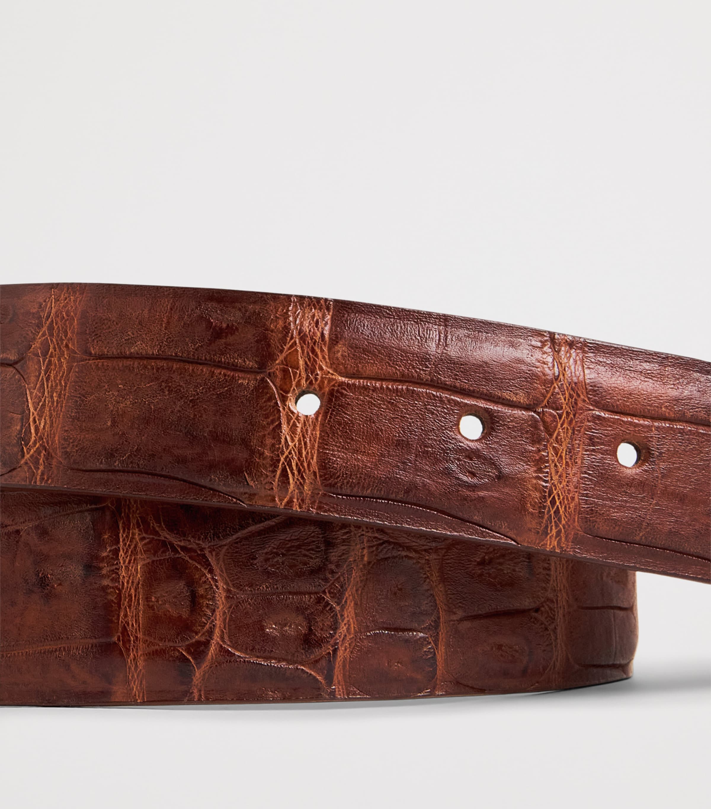 JACOB COHËN Crocodile Leather Belt Brown Image 5