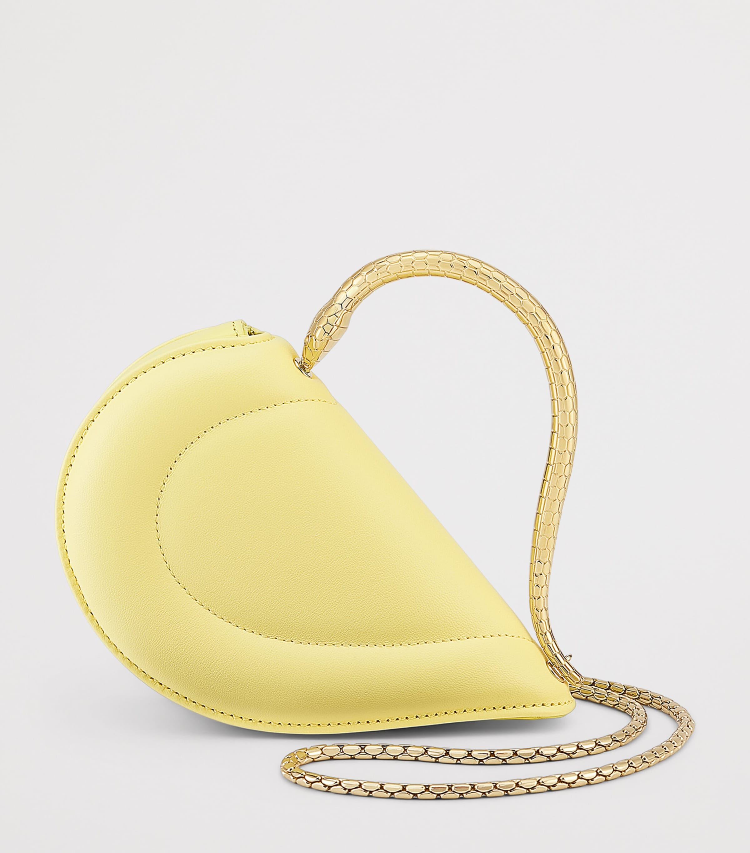 Bvlgari Mini Leather Serpenti Cuoricino Top-Handle Bag Yellow Image 5