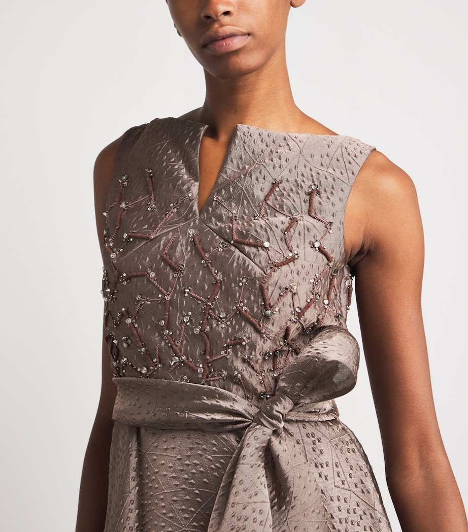 Rivet Organza Embroidered Gown TAUPE Image 4