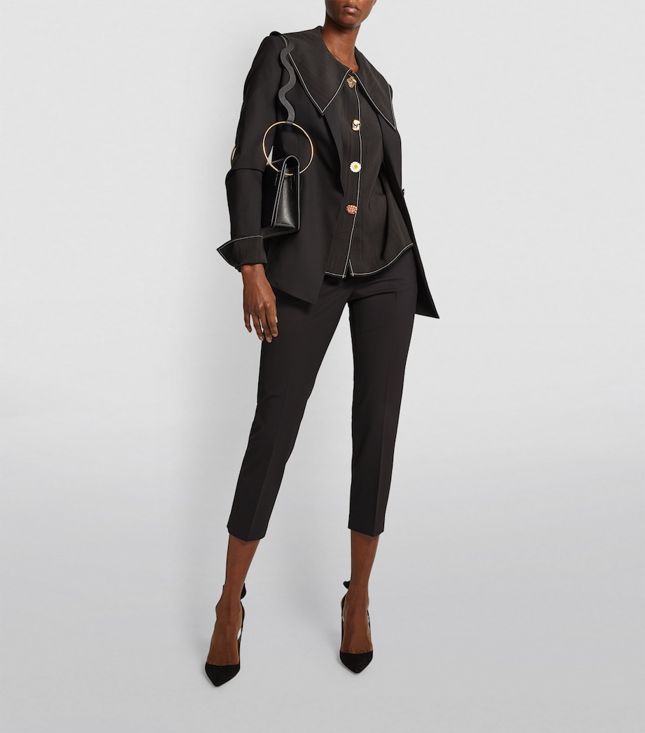 Good Wool Cropped Treeca Trousers BLACK 001 Image 4