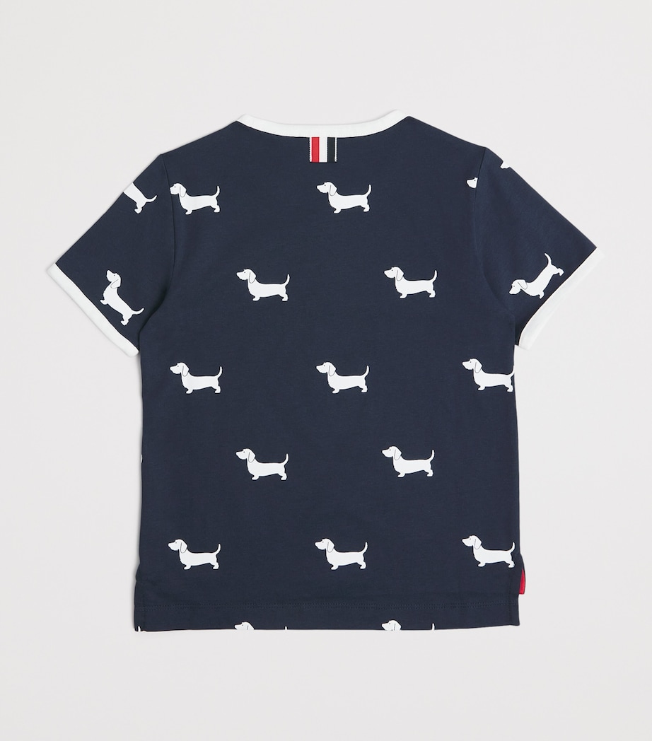 Thom Browne Kids Cotton Dog T-Shirt (2-12 Years) Navy Image 2