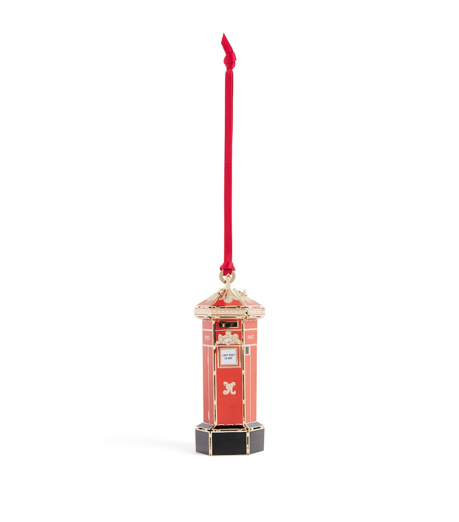 The London Christmas Company Postbox Tree Decoration Gold, Red, Black Image 1