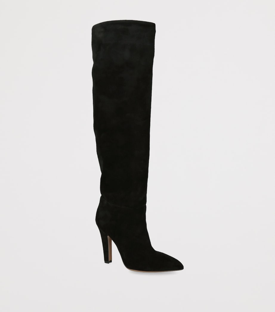 Suede Elsa Knee-High Boots 100 BLACK Image 3