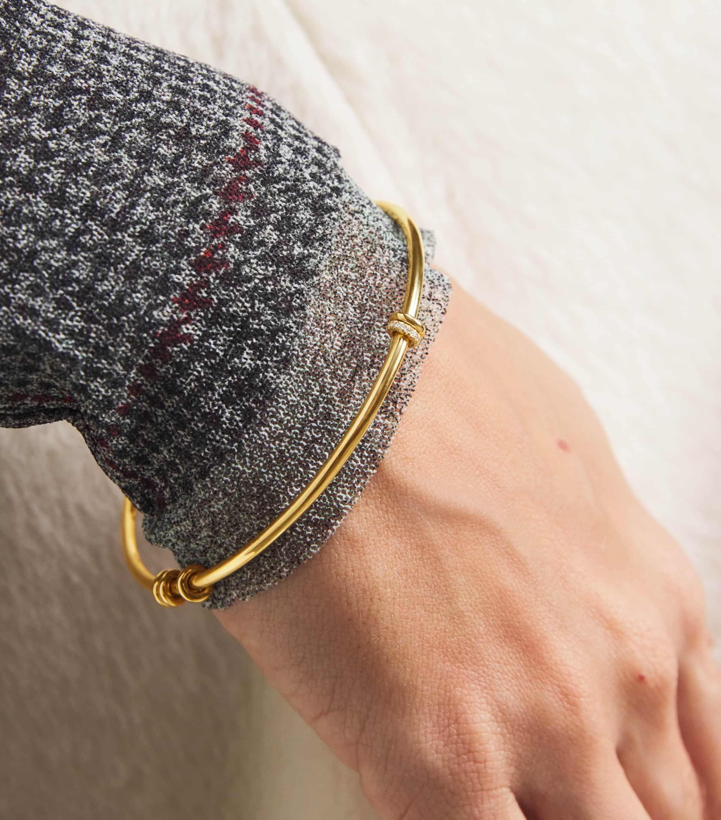 Spinelli Kilcollin Yellow Gold and Diamond Arc Kini Bangle Yellow Gold Image 2
