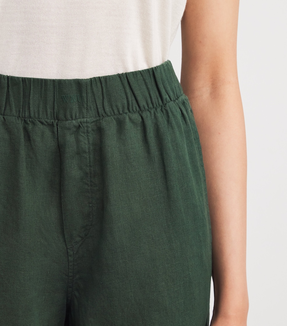 With Nothing Underneath Womens Linen The Palazzo Trousers Hunter Green Image 6