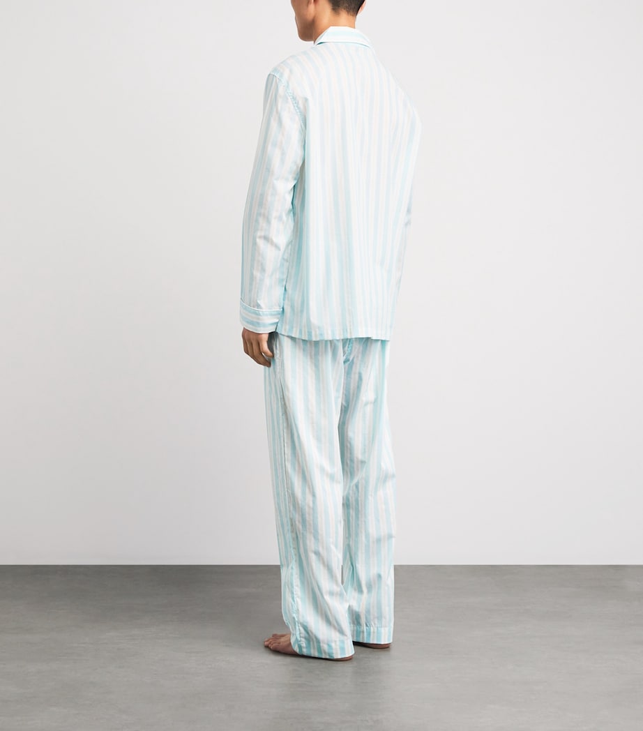 Derek Rose Mens Cotton Amalfi Pyjama Set Blu Image 4
