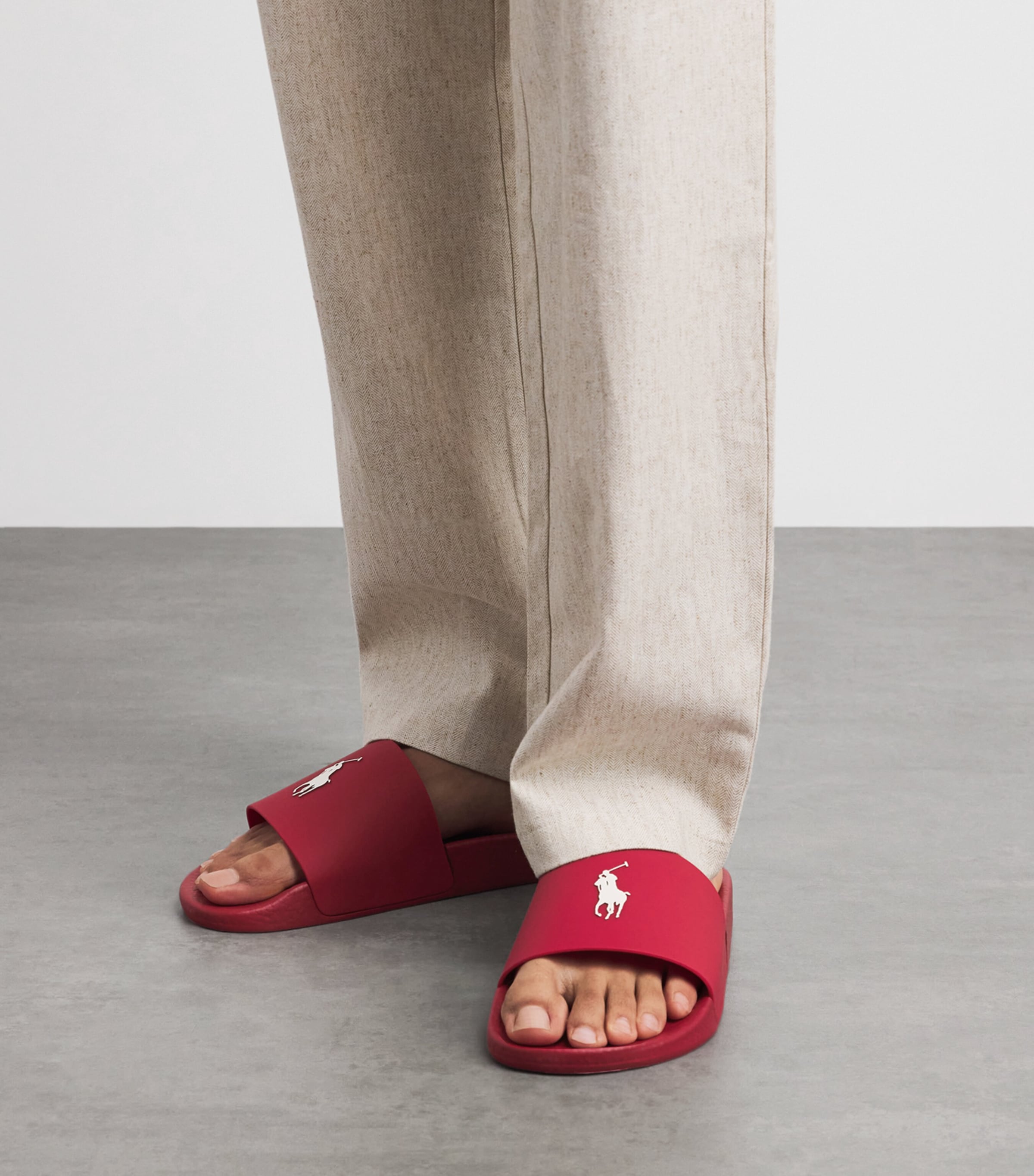 Polo Ralph Lauren Polo Pony Slides Red/deckwash White Image 2