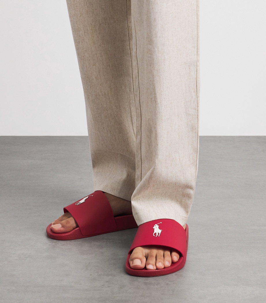 Polo Ralph Lauren Polo Pony Slides Red/deckwash White Image 2