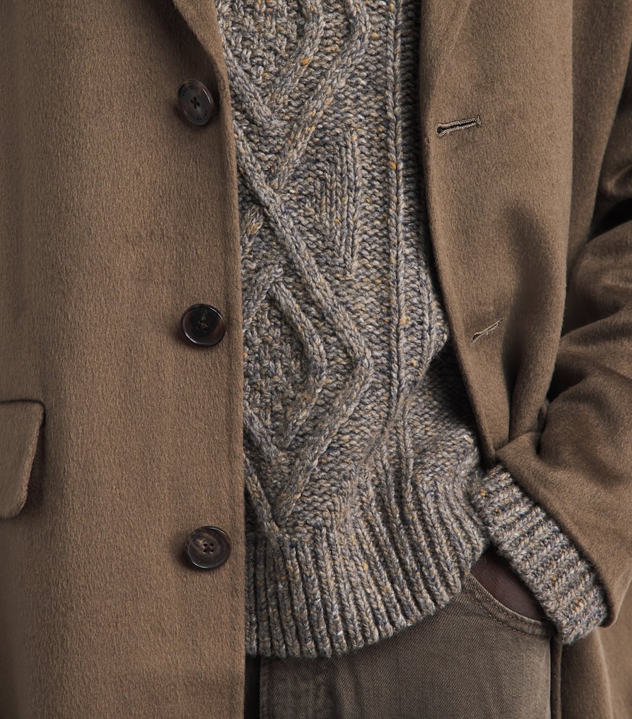 FRAME Mens Wool Overcoat Soft Taupe Image 3