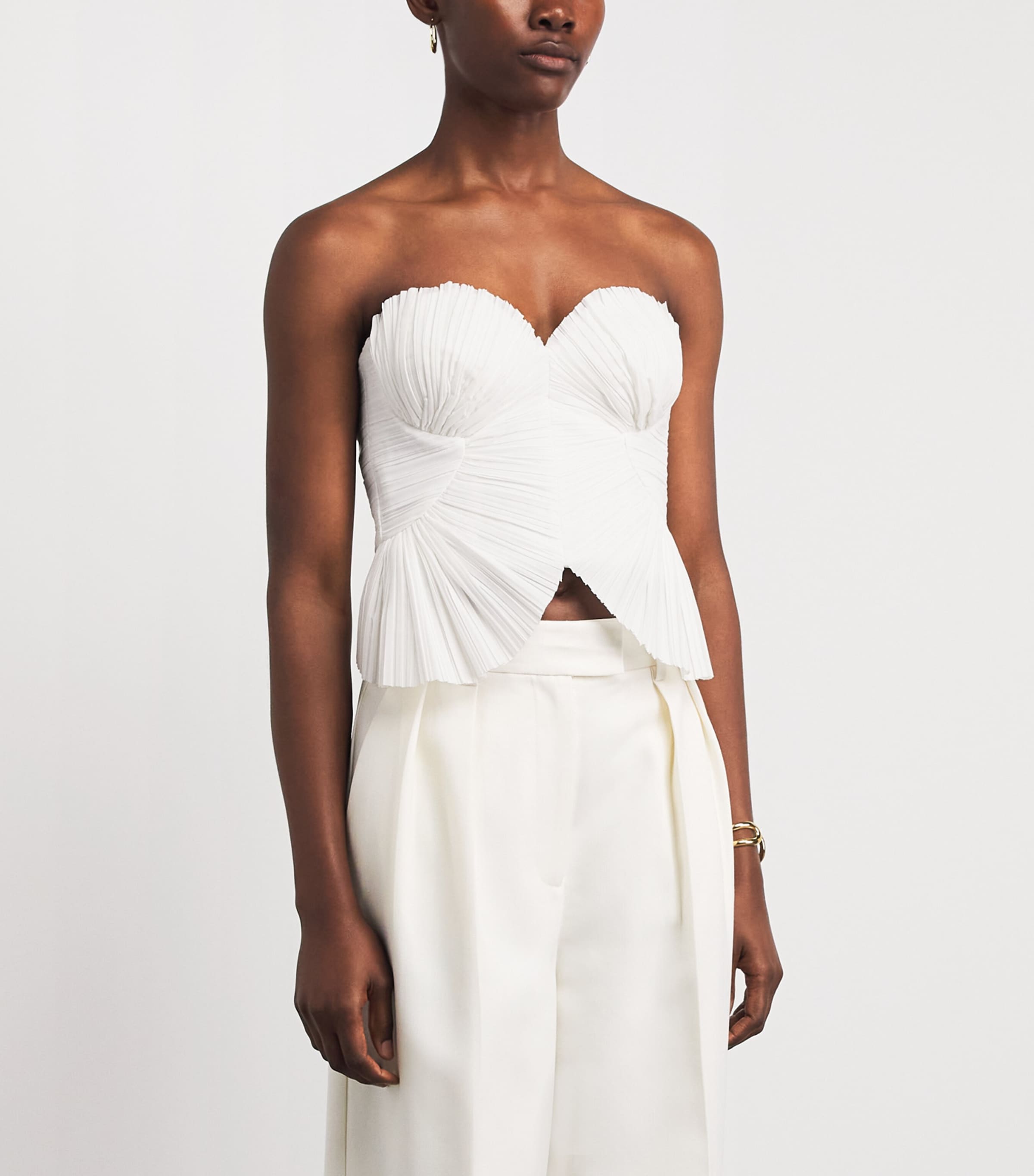 Cult Gaia Womens Pleated Jace Top Off White Image 4