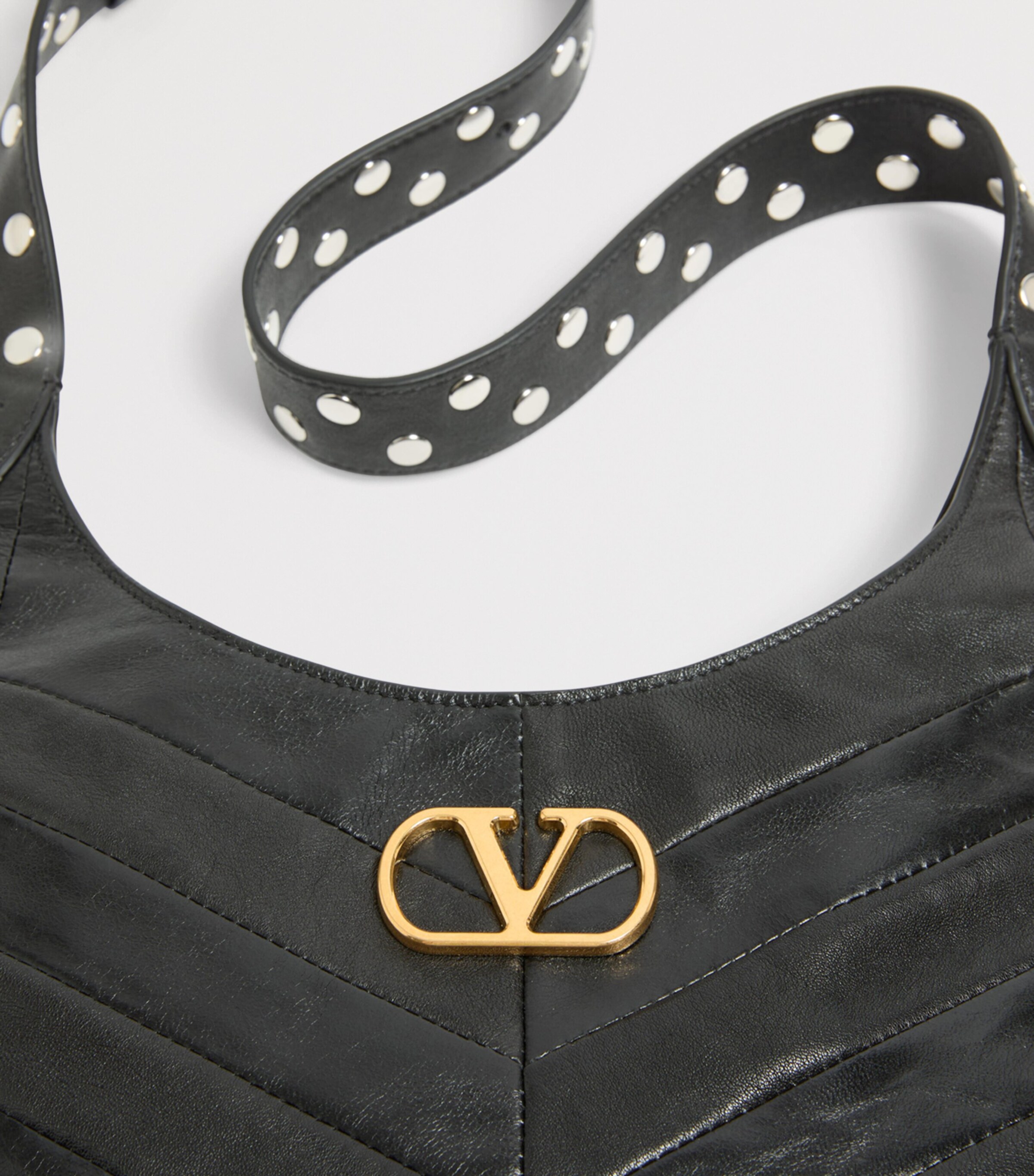 Valentino Garavani Womens Small Leather Hoboho Shoulder Bag Image 8