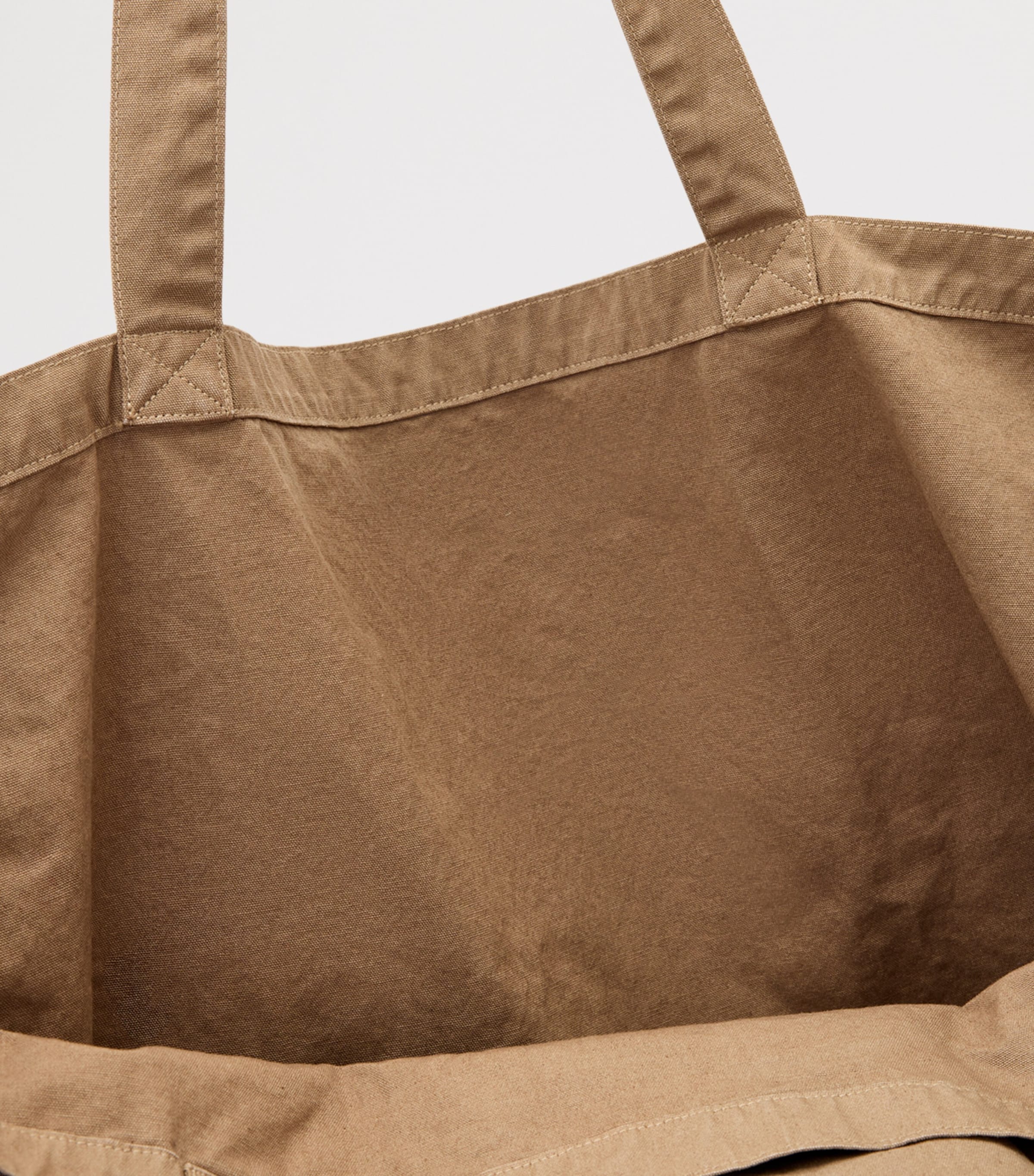AllSaints Large Cotton Haven Tote Bag Pine Bark Brown Image 4