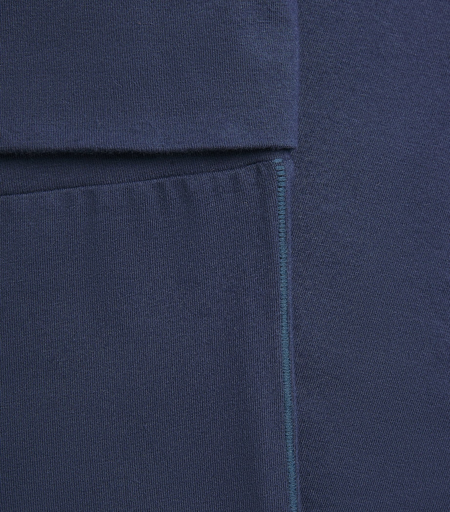 Skims Womens Cotton Jersey Foldover Trousers Navy Image 6