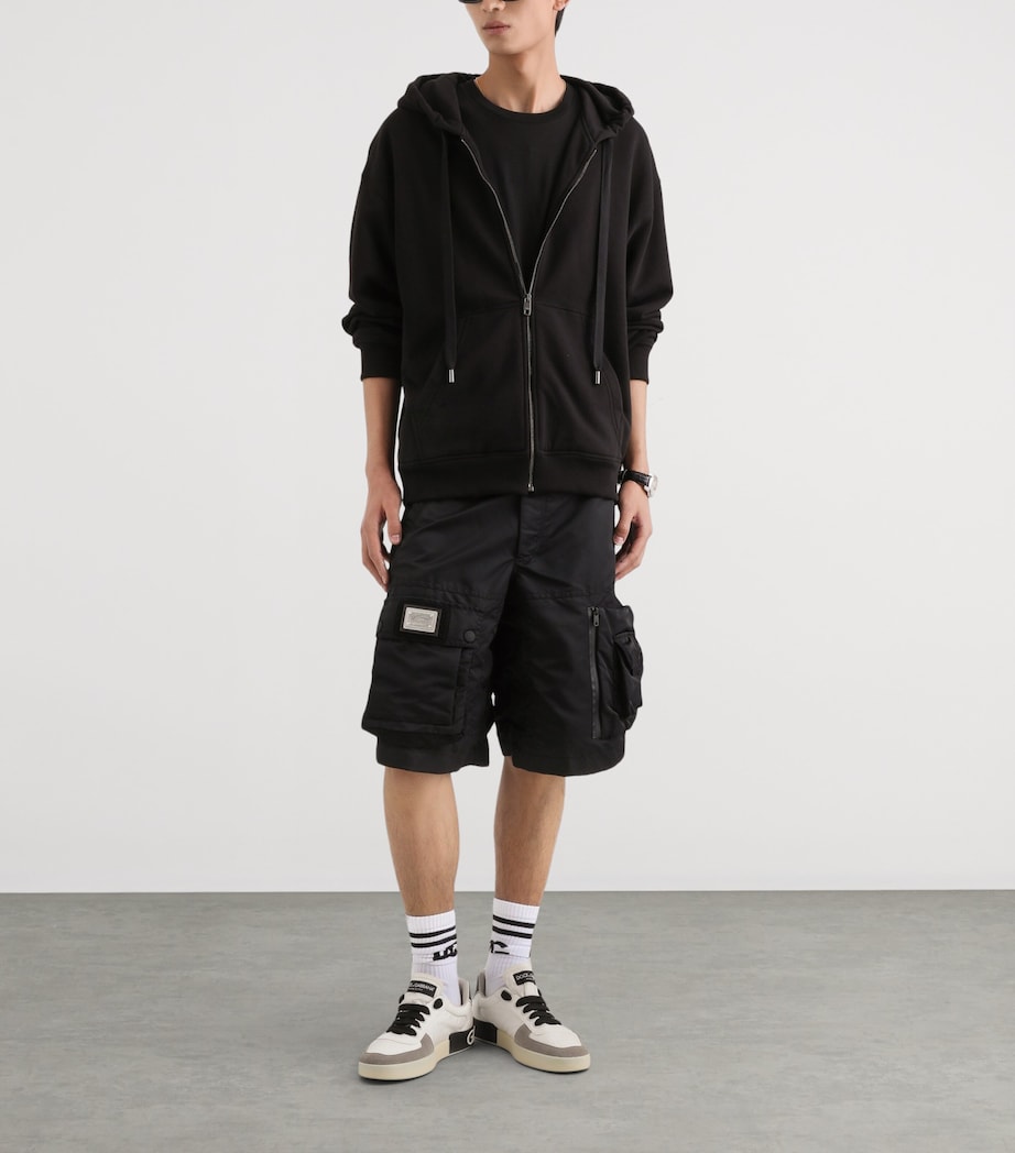 Dolce&Gabbana Mens Cotton Appliqué Hoodie Blac Image 2