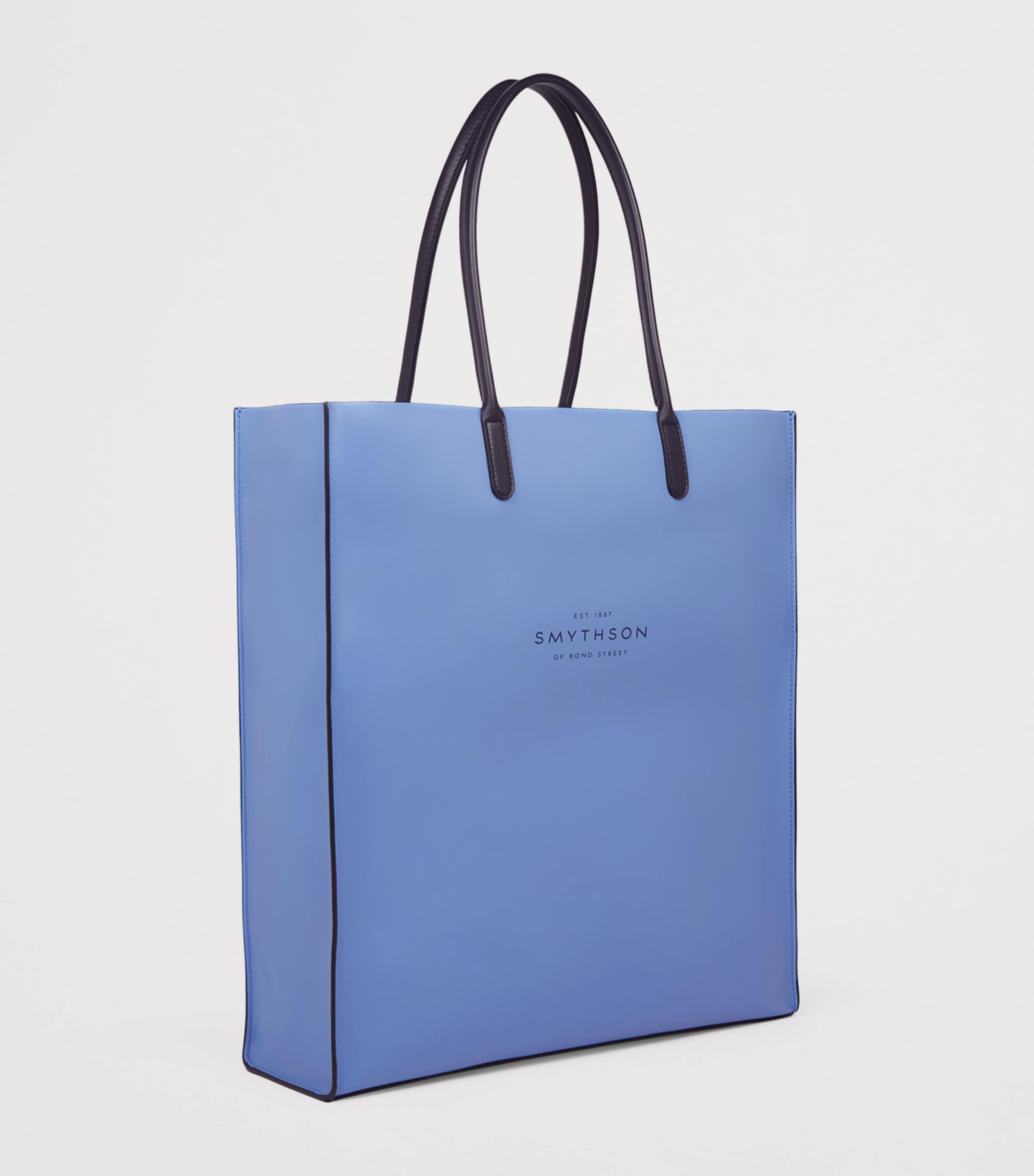 Smythson Mini Leather Kingly Tote Bag Smythson Blue Image 2