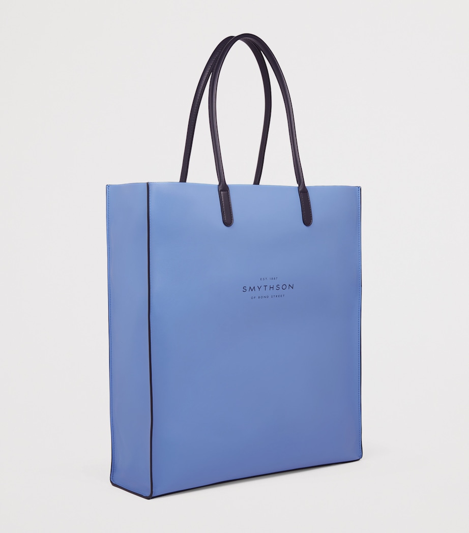 Smythson Mini Leather Kingly Tote Bag Smythson Blue Image 2