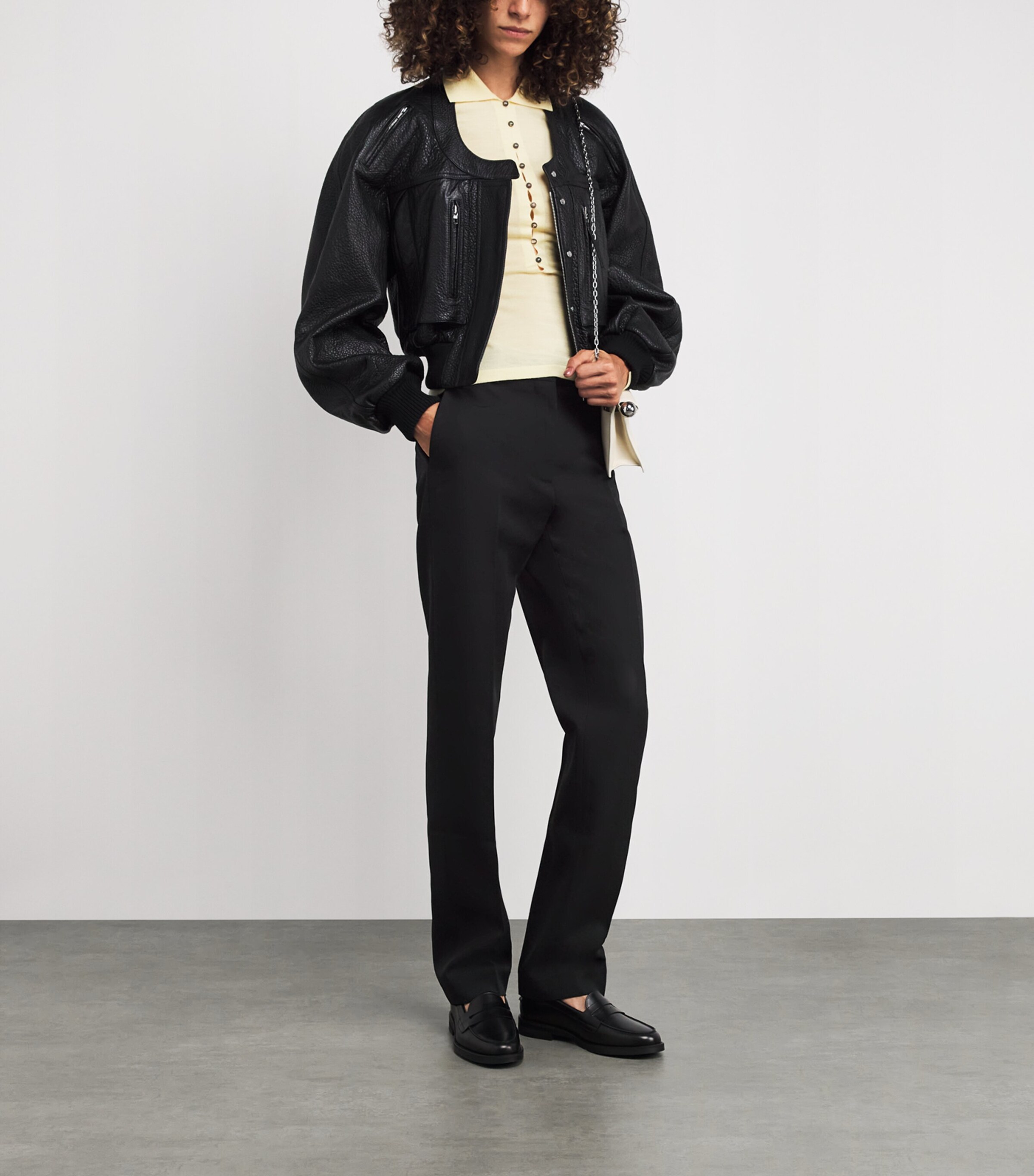 Jacquemus Black Virgin Wool Straight Trousers | Harrods US