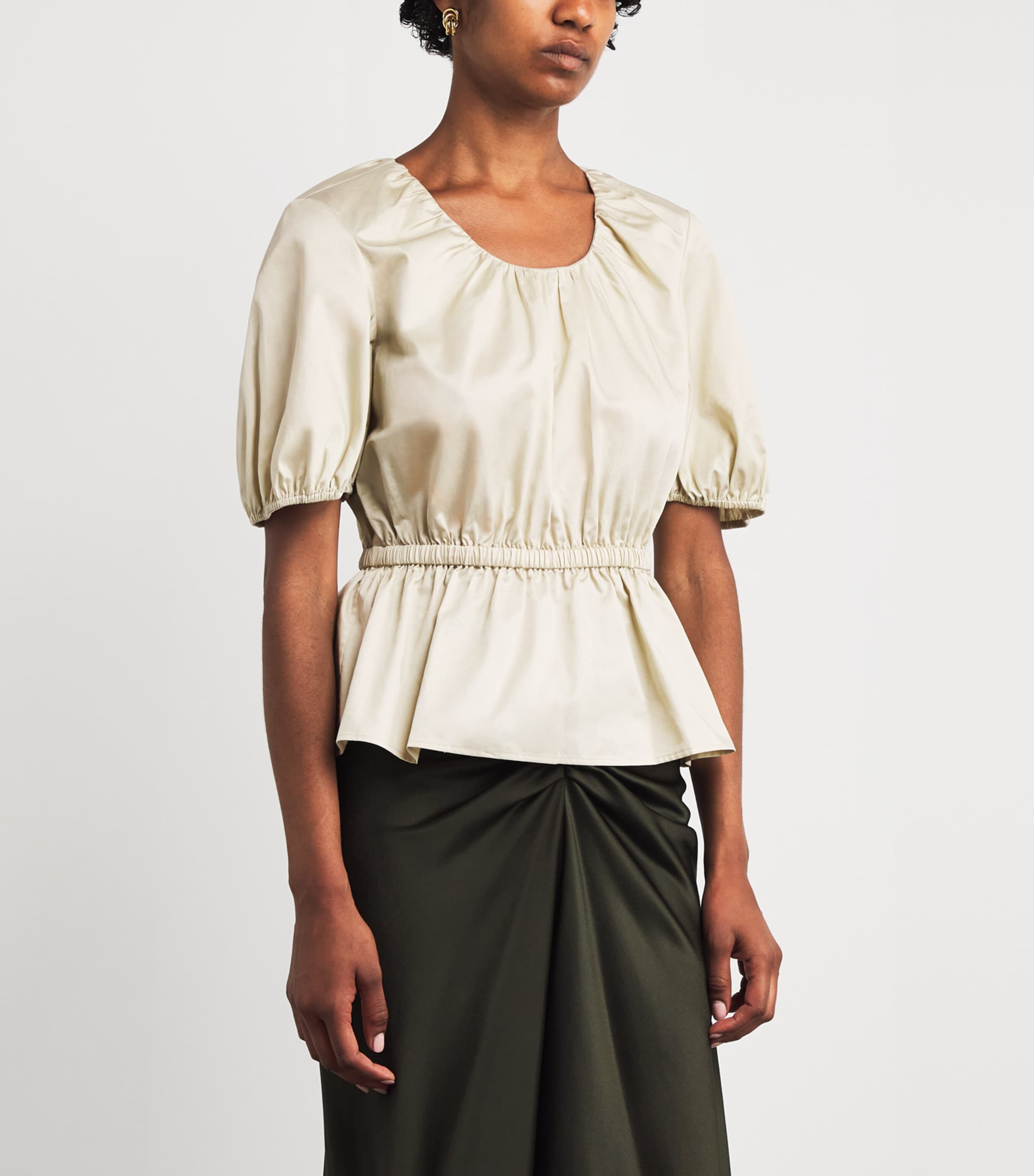 Cotton Sateen Merlin Blouse AFFOGATO Image 3