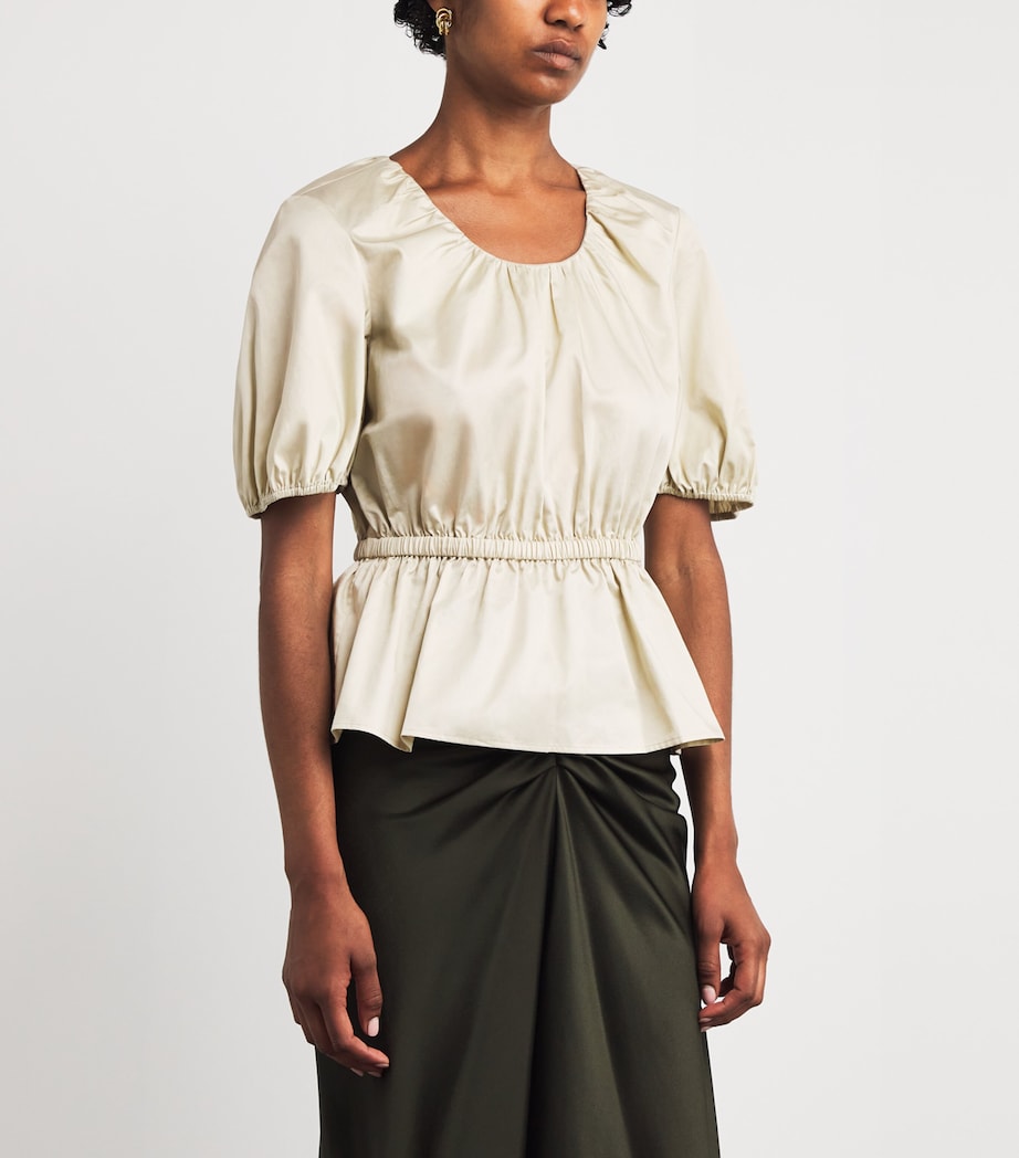 Cotton Sateen Merlin Blouse AFFOGATO Image 3