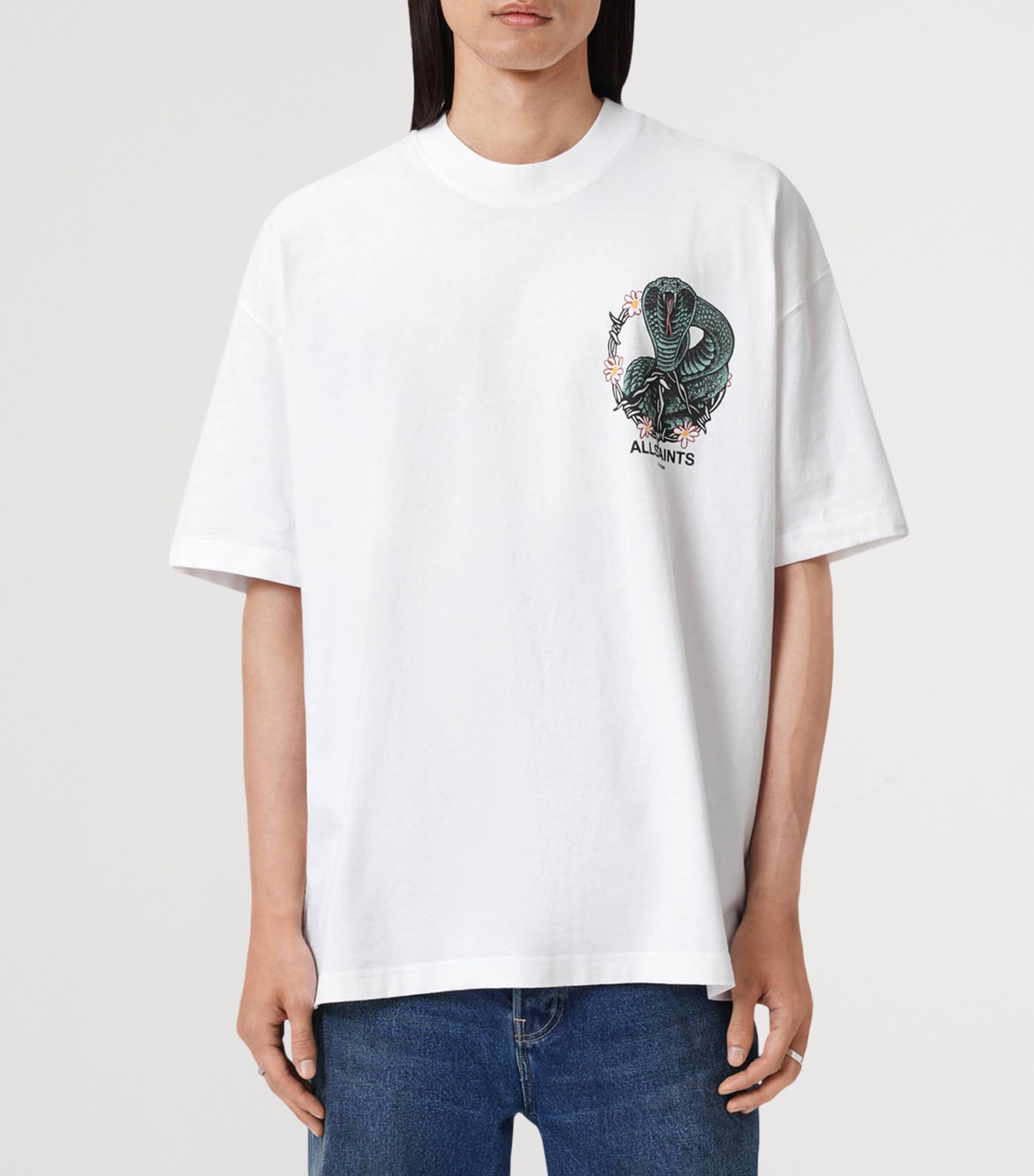 Cotton Snakebite Graphic T-Shirt OPTIC WHITE Image 7