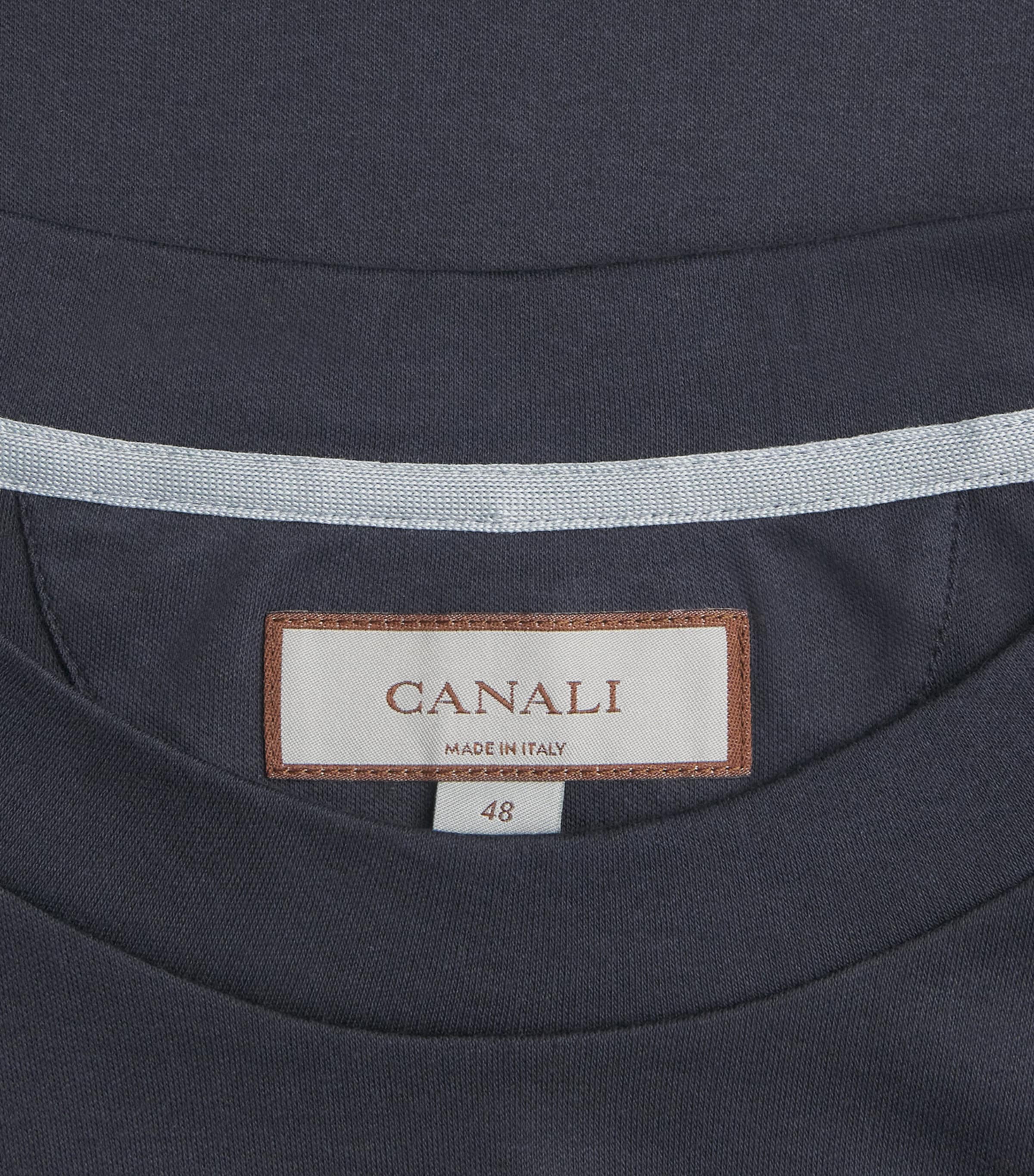 Canali Mens Cotton T-Shirt Navy Image 6