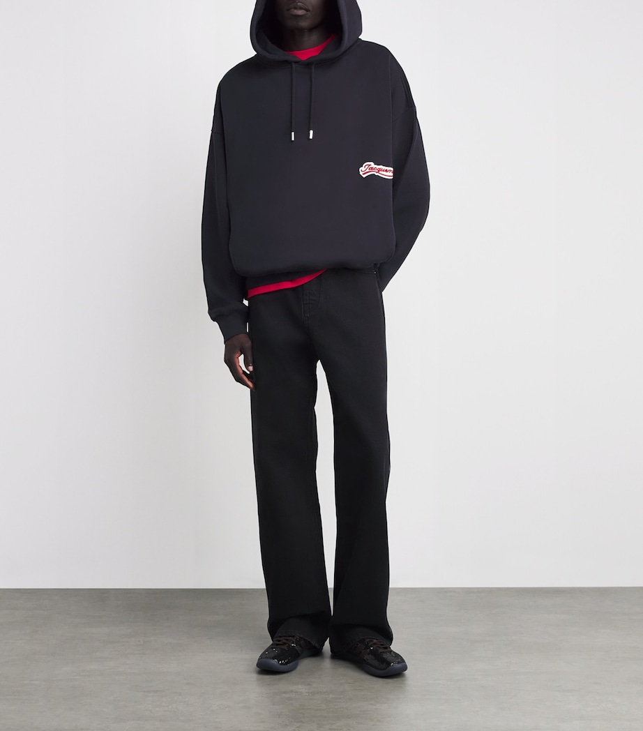 Cotton Logo Hoodie 3GH-VARSITY PAT NAVY Image 2
