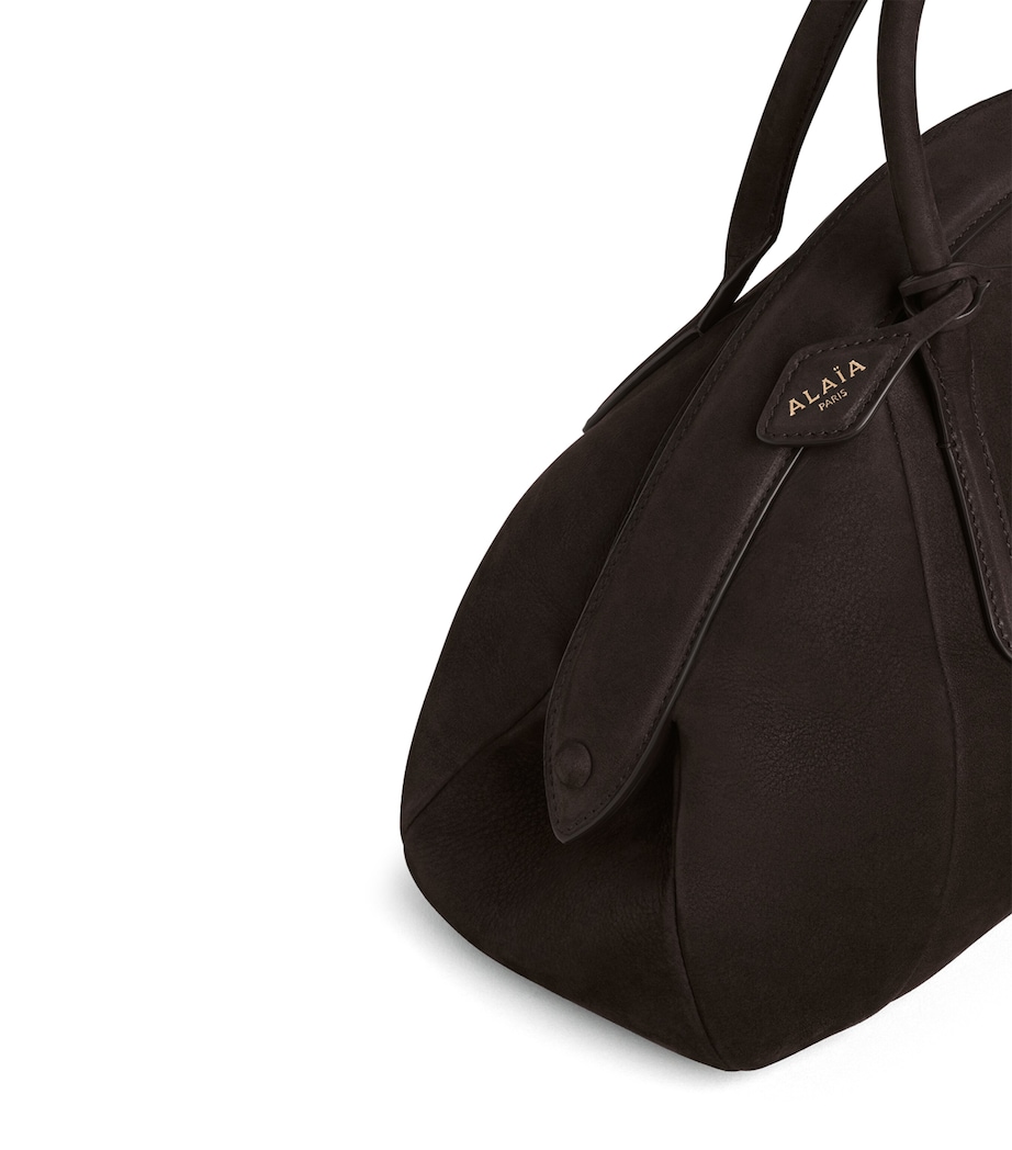 Alaïa Leather Purse Top-Handle Bag Dark Brown Image 3