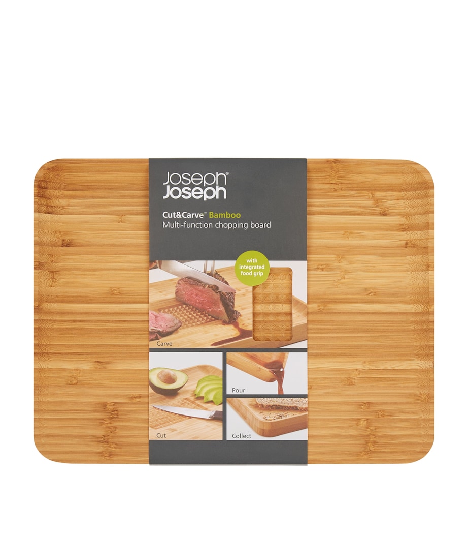Cut & Carve Bamboo Chopping Board BROWN Image 1