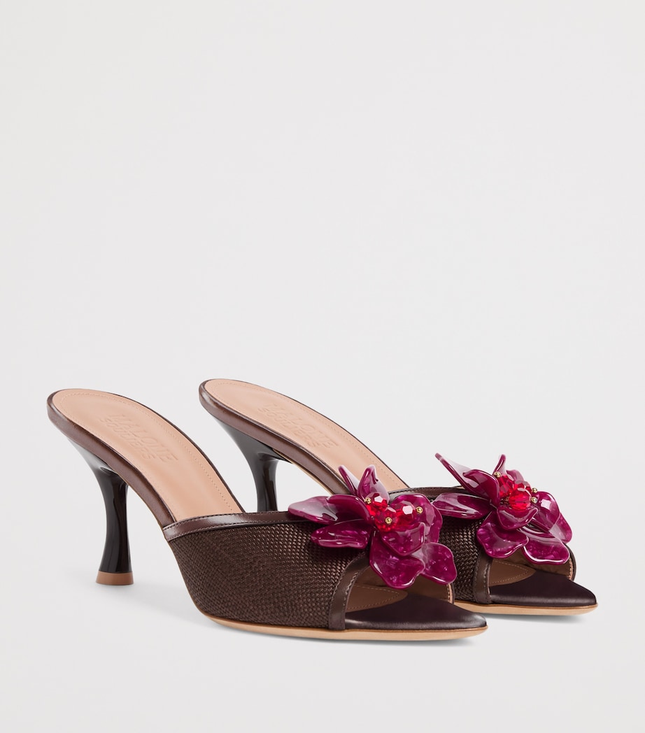 Raffia Cyd Heeled Sandals 70 DARK BROWN Image 3