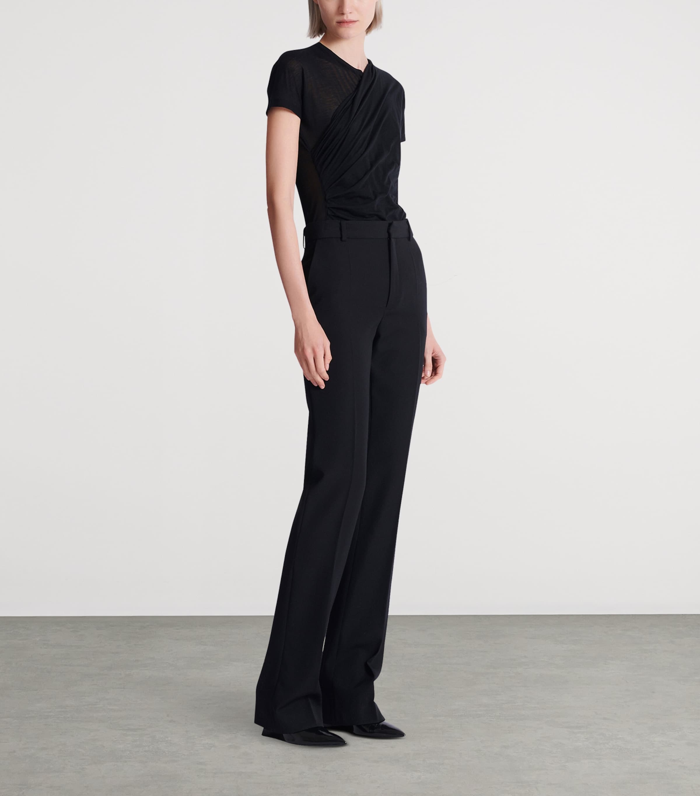 Virgin Wool Straight-Leg Trousers 0PA NOIR Image 2