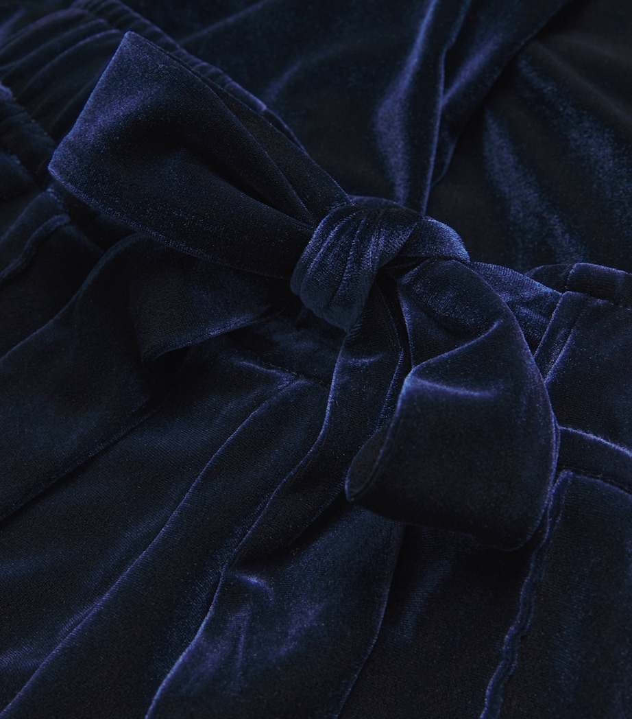 Velour Wide-Leg Trousers EVENING BLUE Image 5