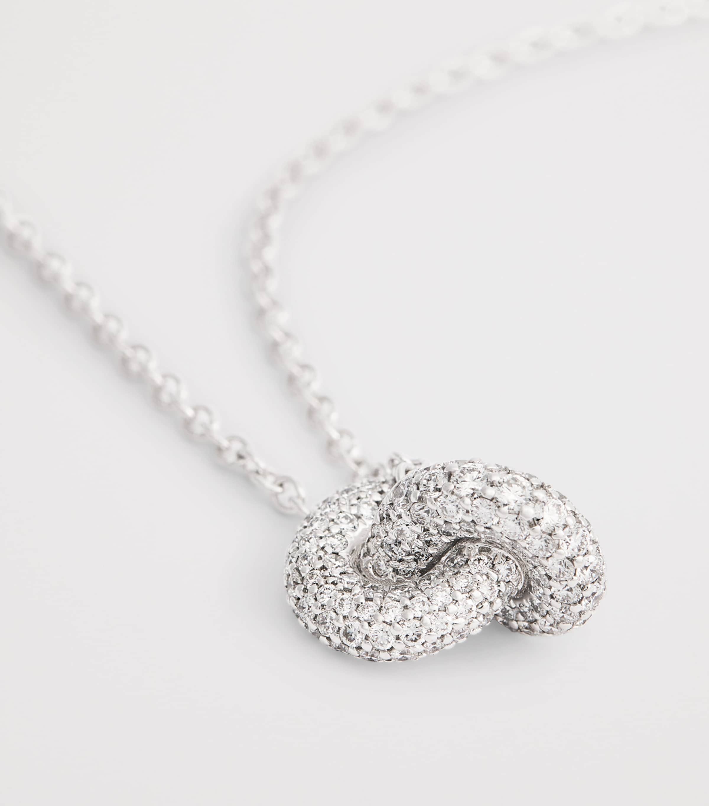 Engelbert White Gold and Diamond Legacy Knot Necklace White Gold Image 5