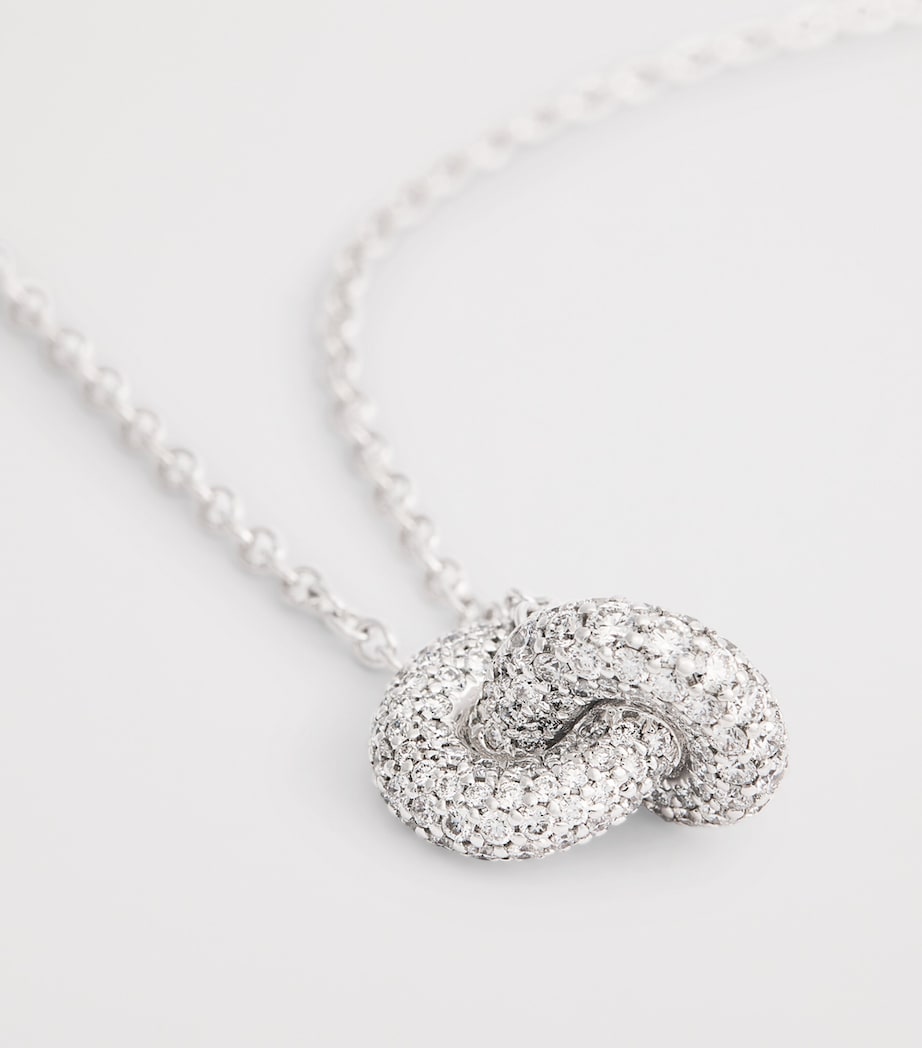 White Gold and Diamond Legacy Knot Necklace WHITE GOLD Image 5