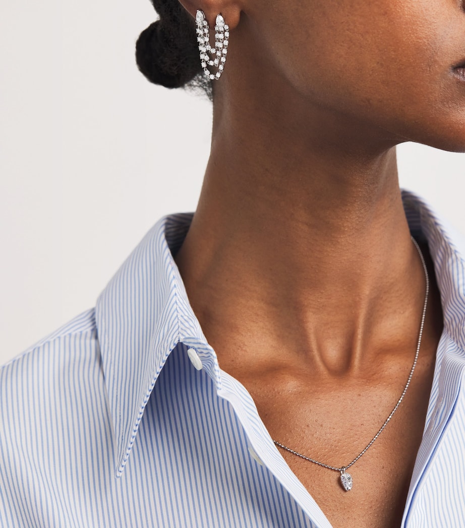 White Gold and Diamond Bianca Double Loop Earring WHITE GOLD Image 5