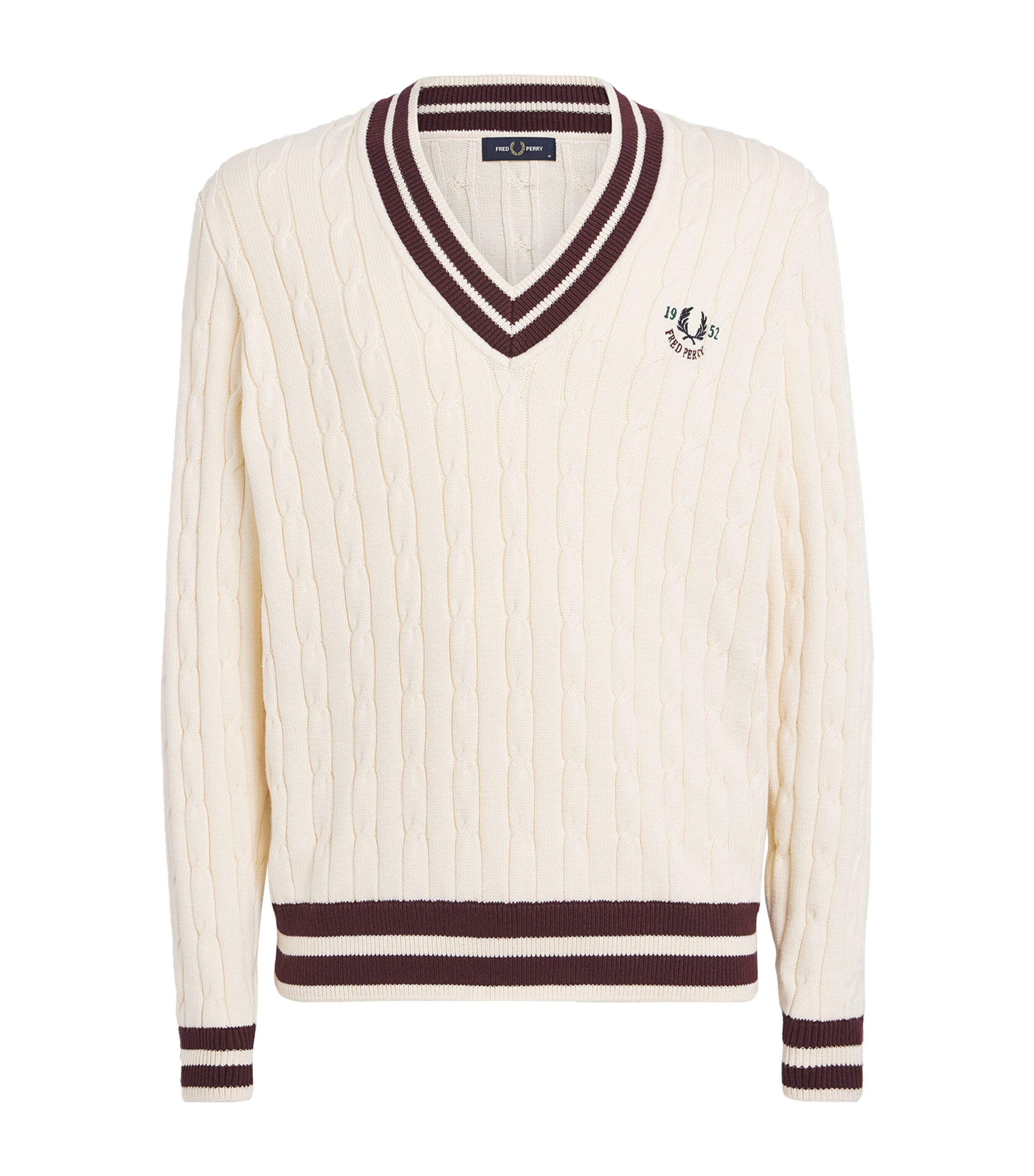 Fred Perry Cotton-Blend Cable-Knit Tennis Sweater | Harrods US