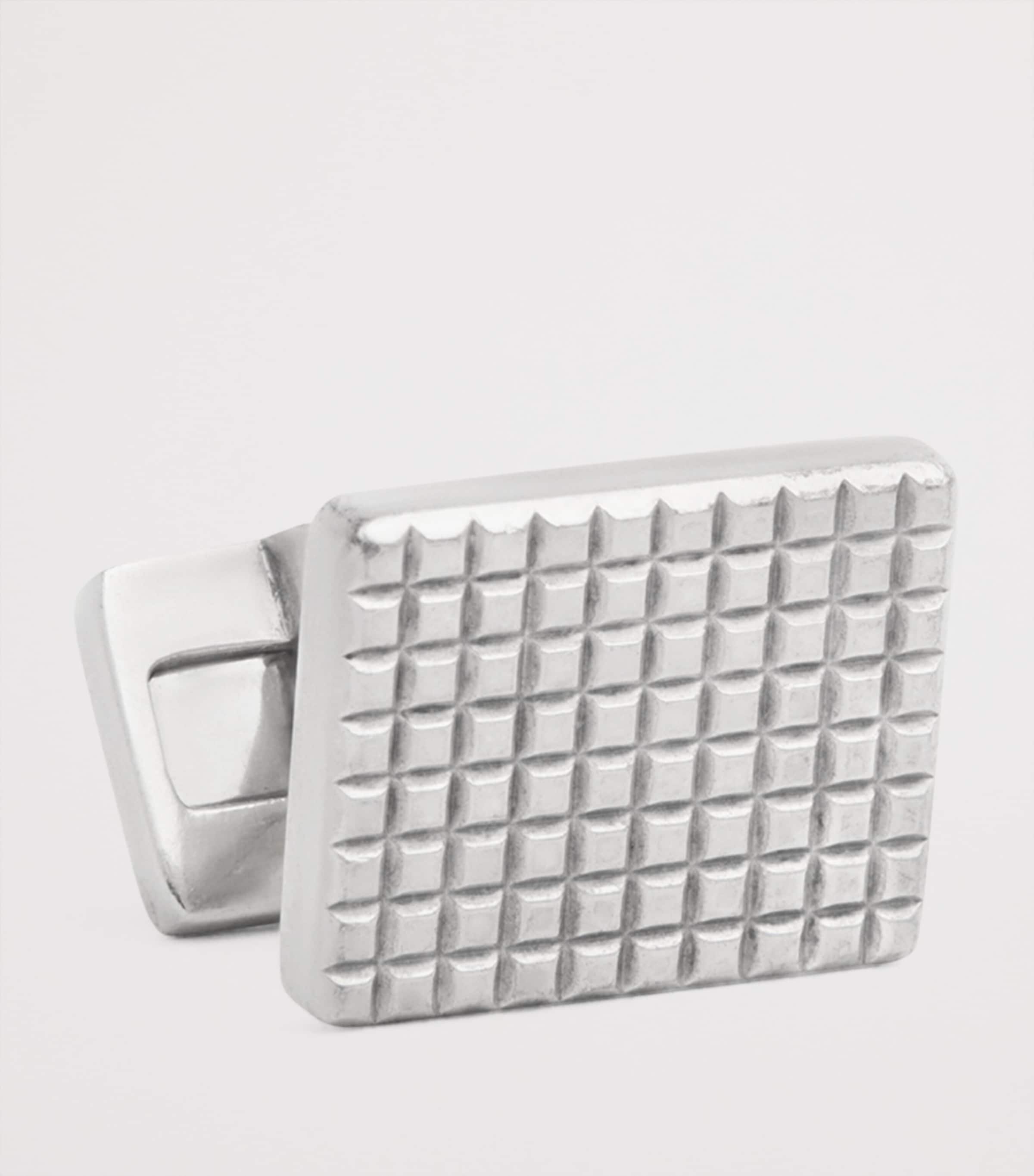 Silver Hobnail and Reed Tile Cufflinks 040SILVER Image 2