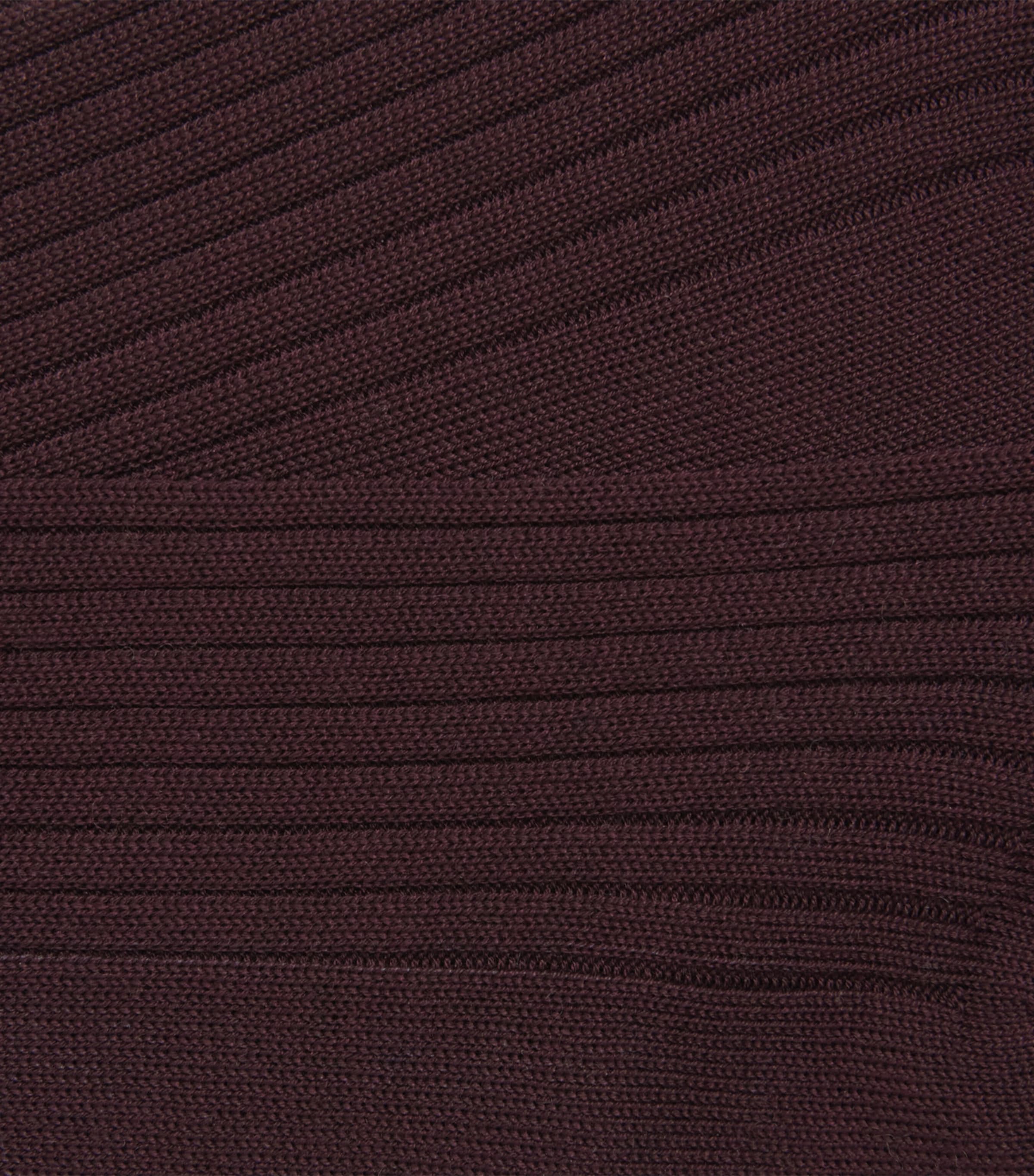Doré Doré Mens Mercerised Cotton Ribbed Socks Bordeaux Image 2