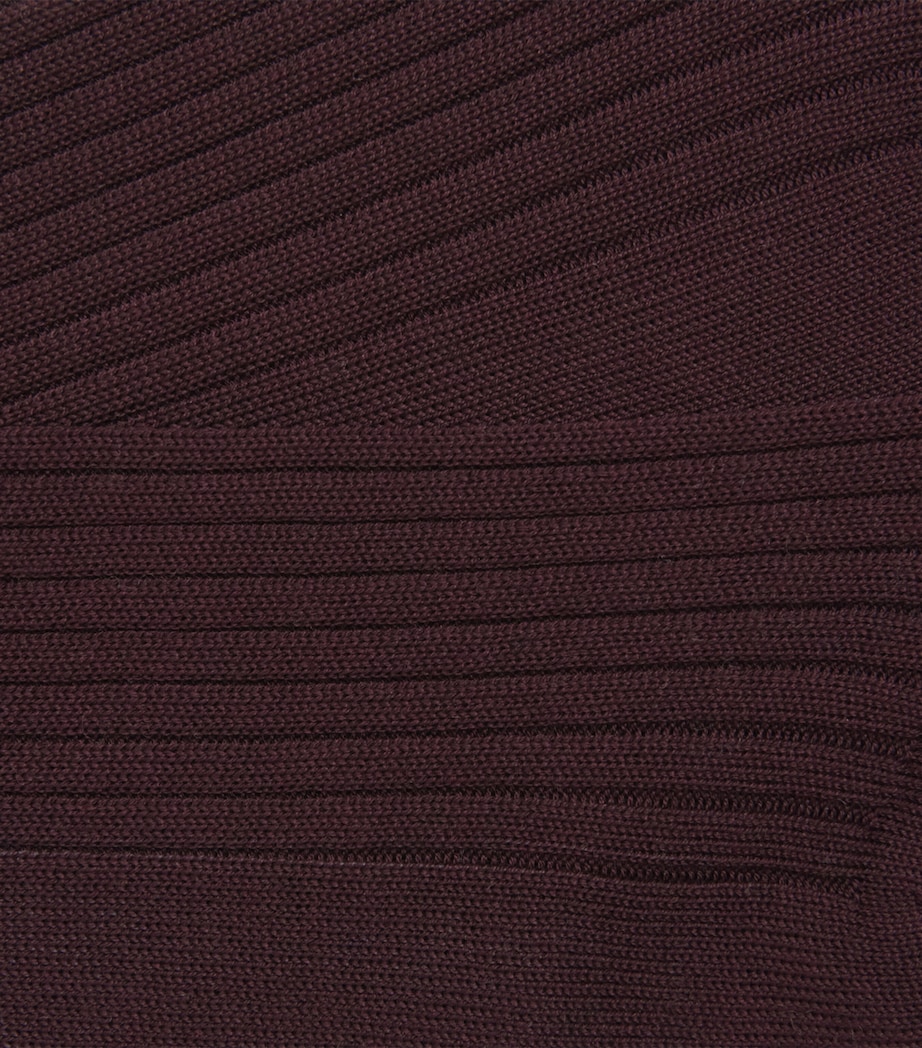 Doré Doré Mens Mercerised Cotton Ribbed Socks Bordeaux Image 2