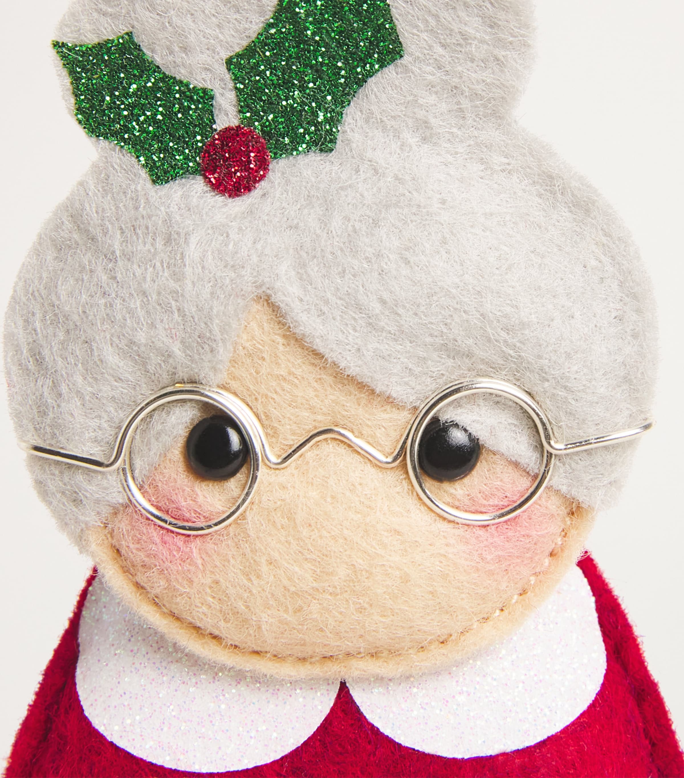 SKETCH.STITCH.LOVE Mrs Claus Tree Decoration Burgundy/grey Image 4