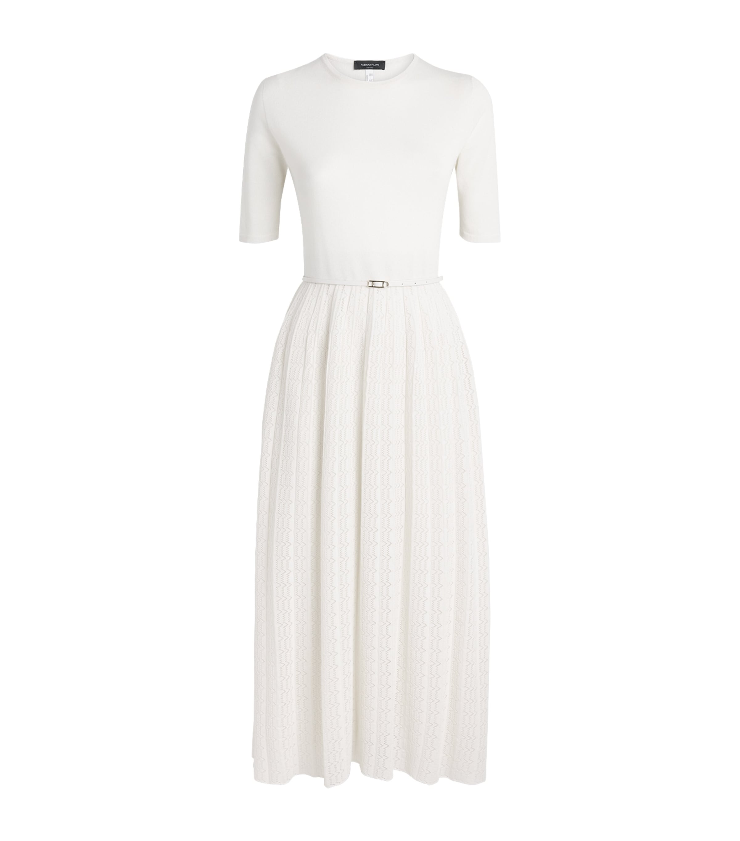 Fabiana Filippi Womens Knitted Midi Dress Burro Image 1
