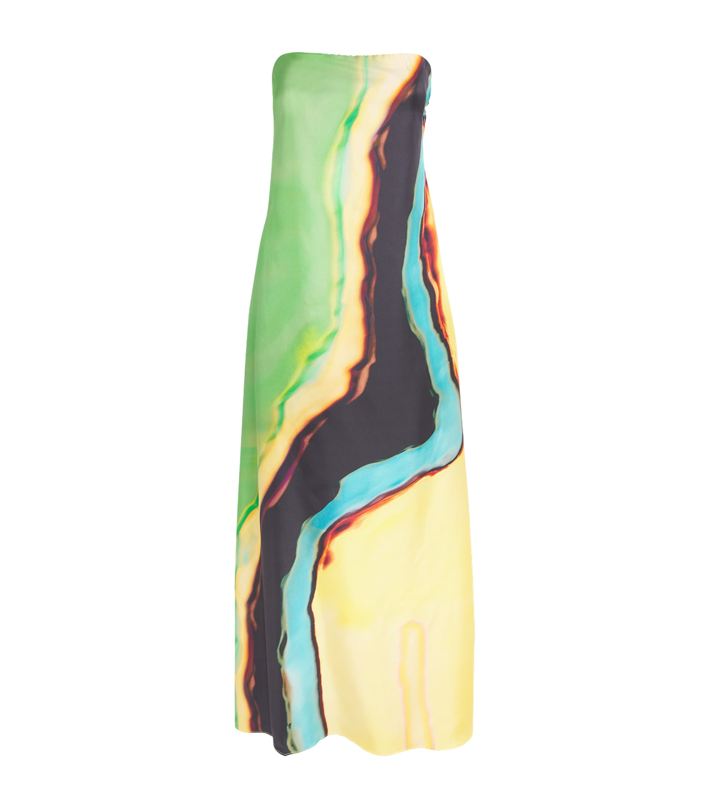 Christopher Esber Womens Silk Twill Aura Maxi Dress Valencia/ Multi Image 1