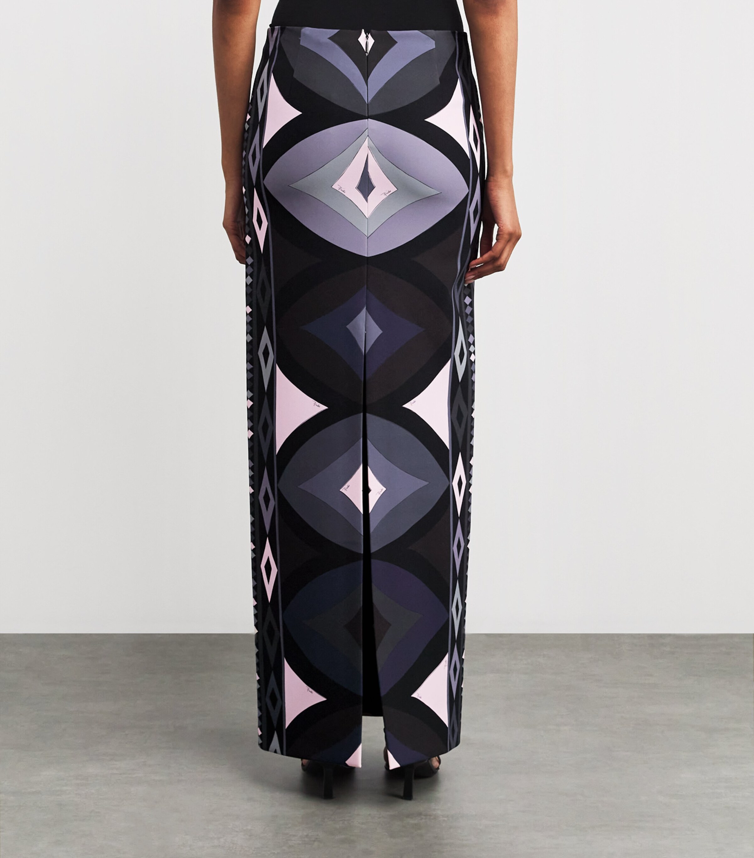 Scuba Collane Print Maxi Skirt 023/BLACK PINK Image 4