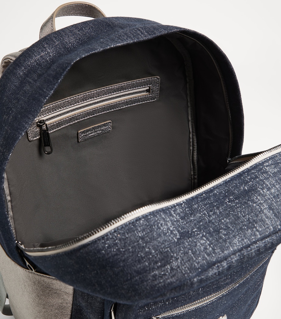 Sparkly Denim Embroidered Backpack C001 Image 3