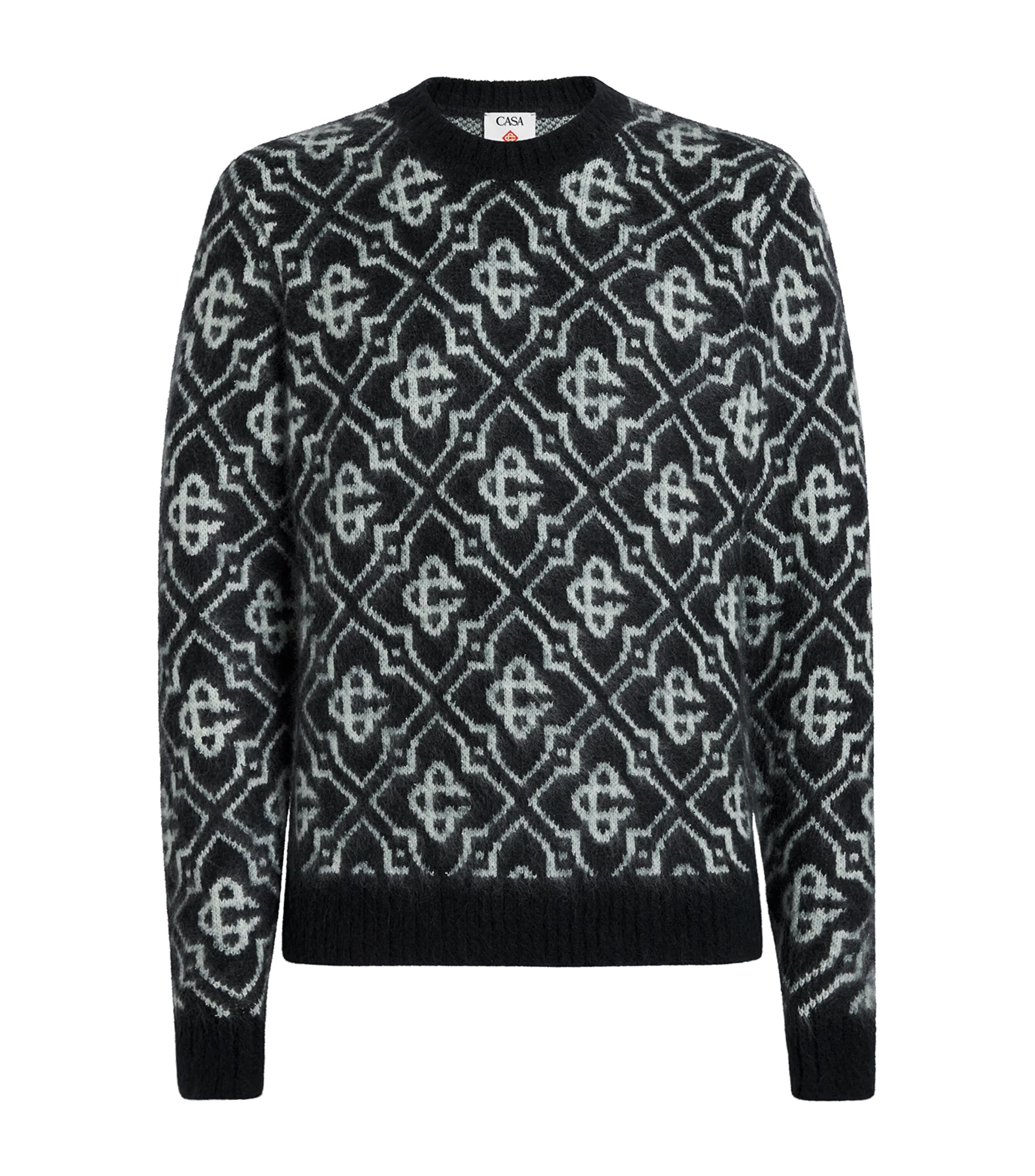 Casablanca Mens Mohair-Blend Monogram Sweater Monogram Image 1
