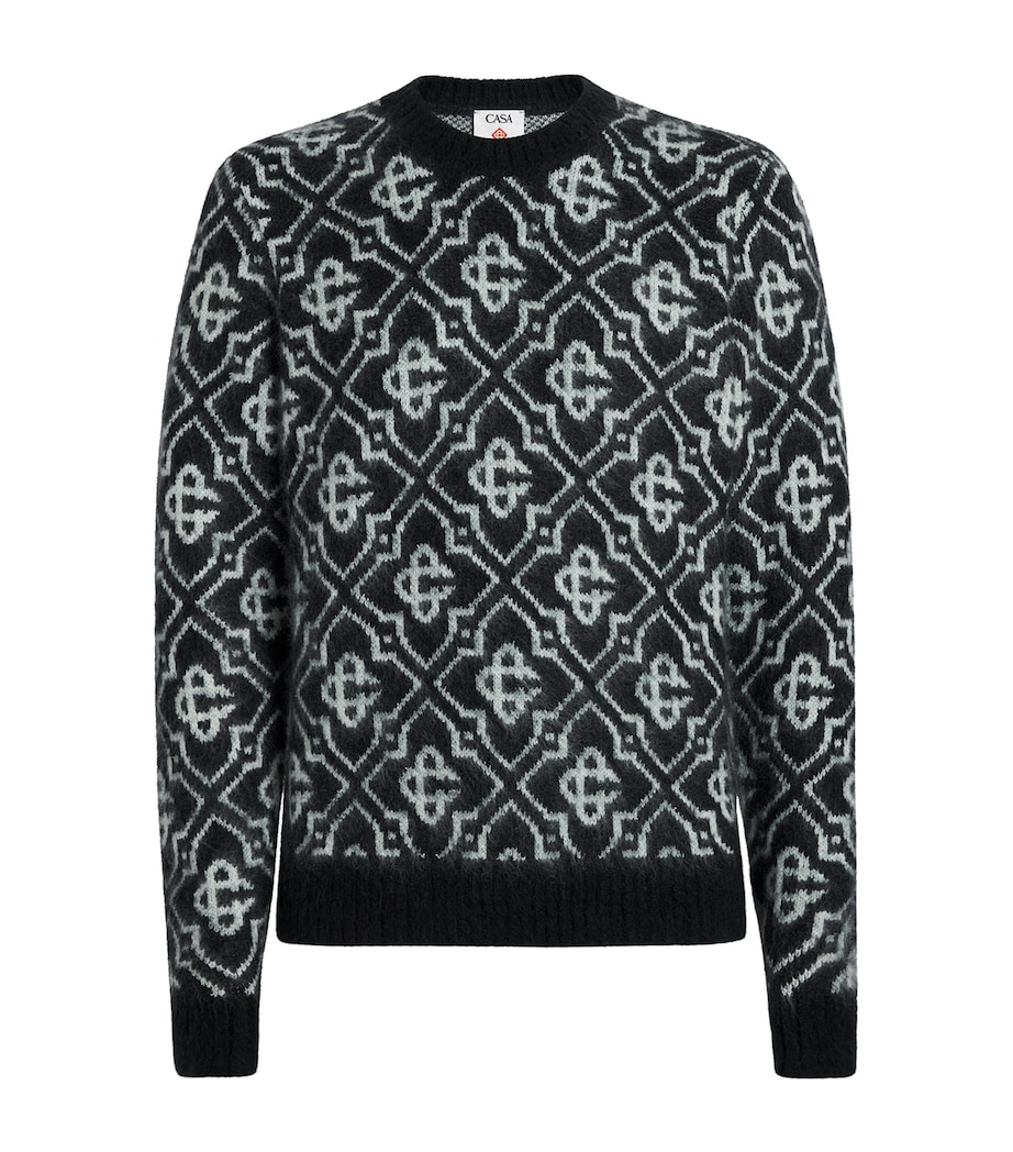 Casablanca Mens Mohair-Blend Monogram Sweater Monogram Image 1